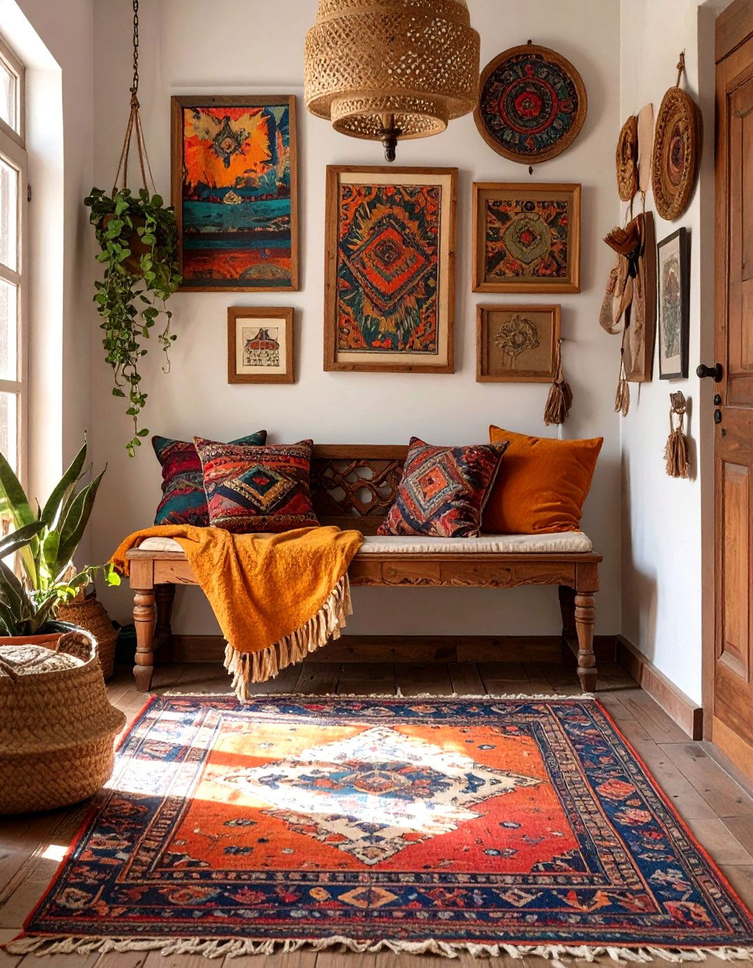The Bohemian Eclectic Entryway - 30 how to design a stylish entryway ideas