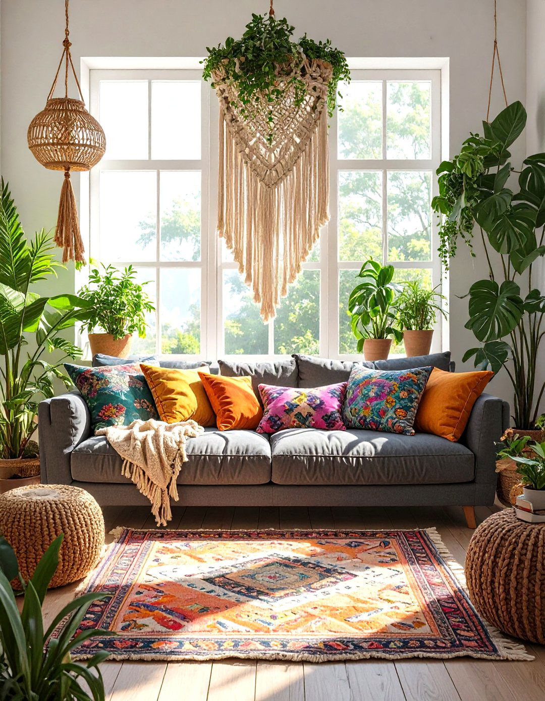 The Bohemian Eclectic Living Room - 30 dark gray couch living room ideas