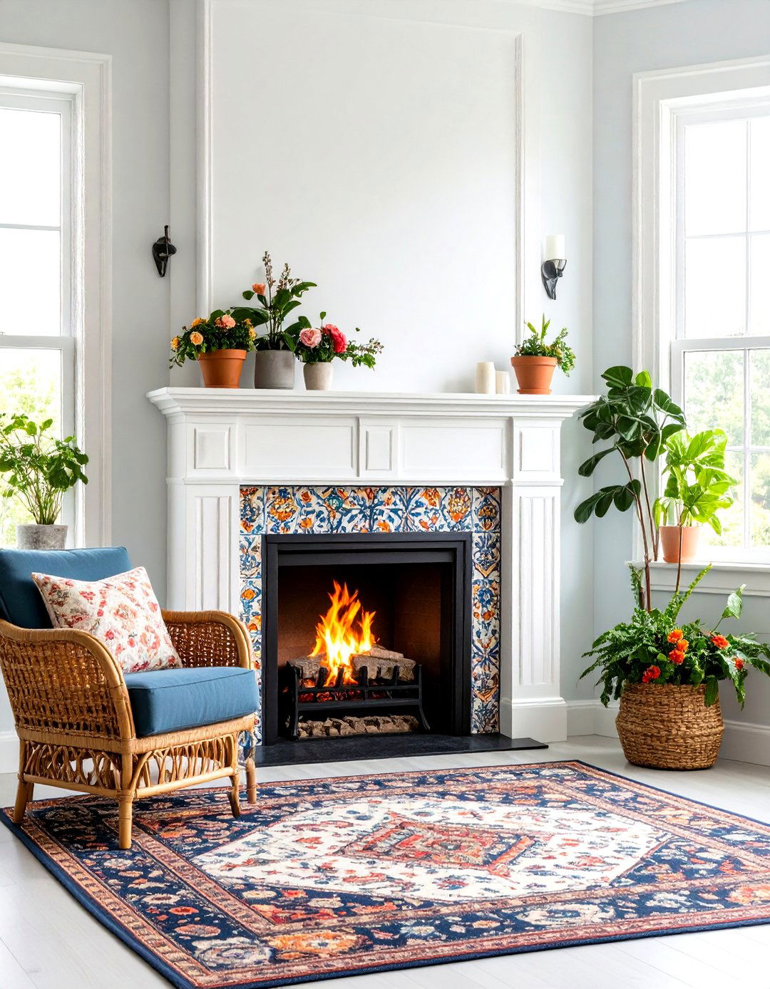 The Bohemian Eclectic Living Room Corner Fireplace - 30 living room corner fireplace ideas