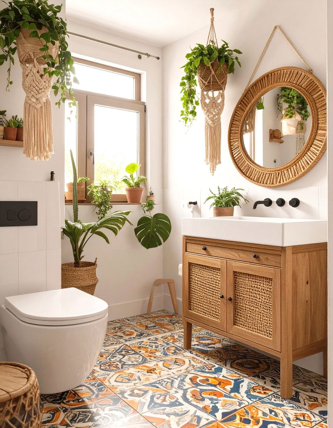 The Bohemian Eclectic Small Bathroom - 30 budget small bathroom ideas