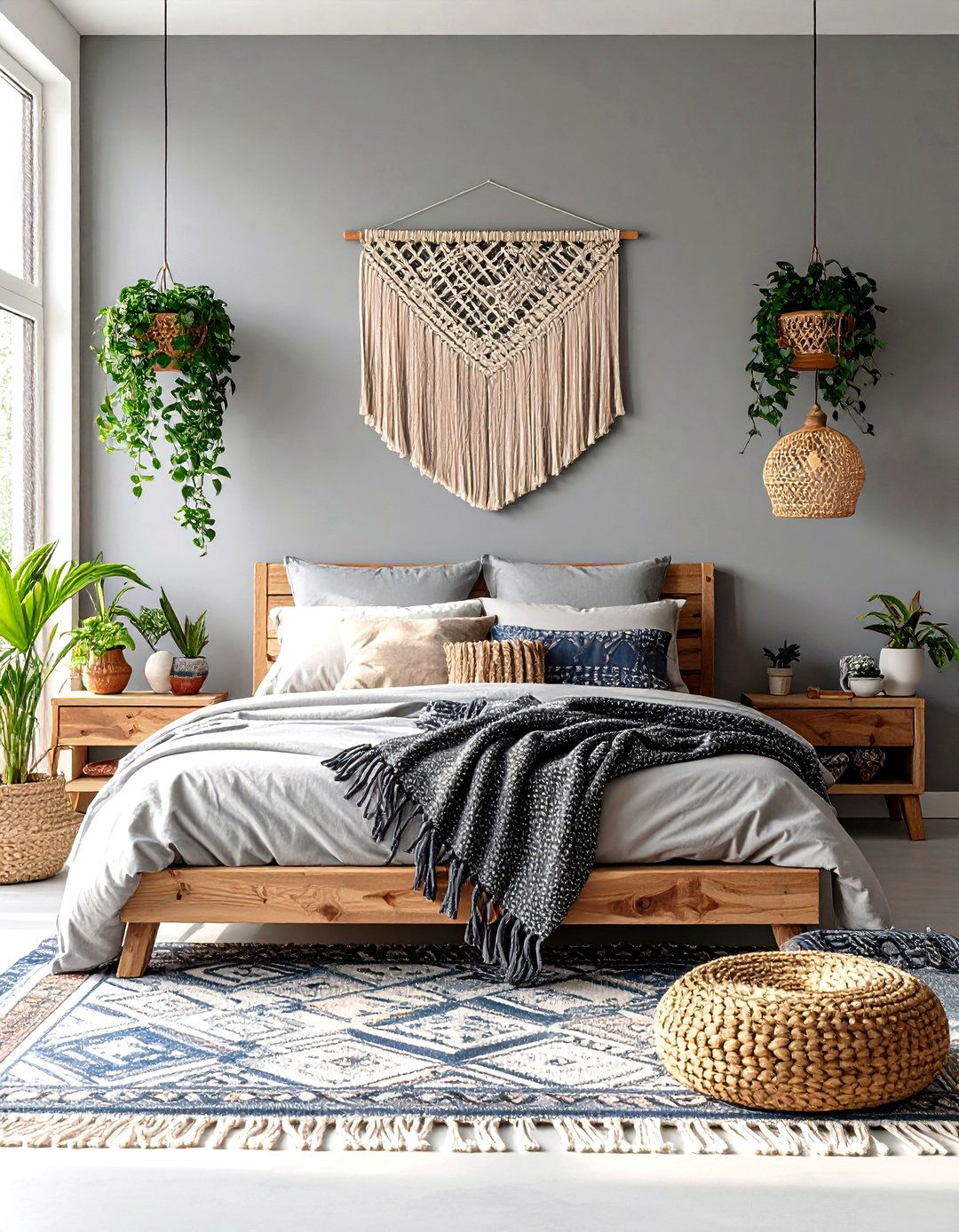 The Bohemian Grey Bedroom - 30 grey bedroom ideas