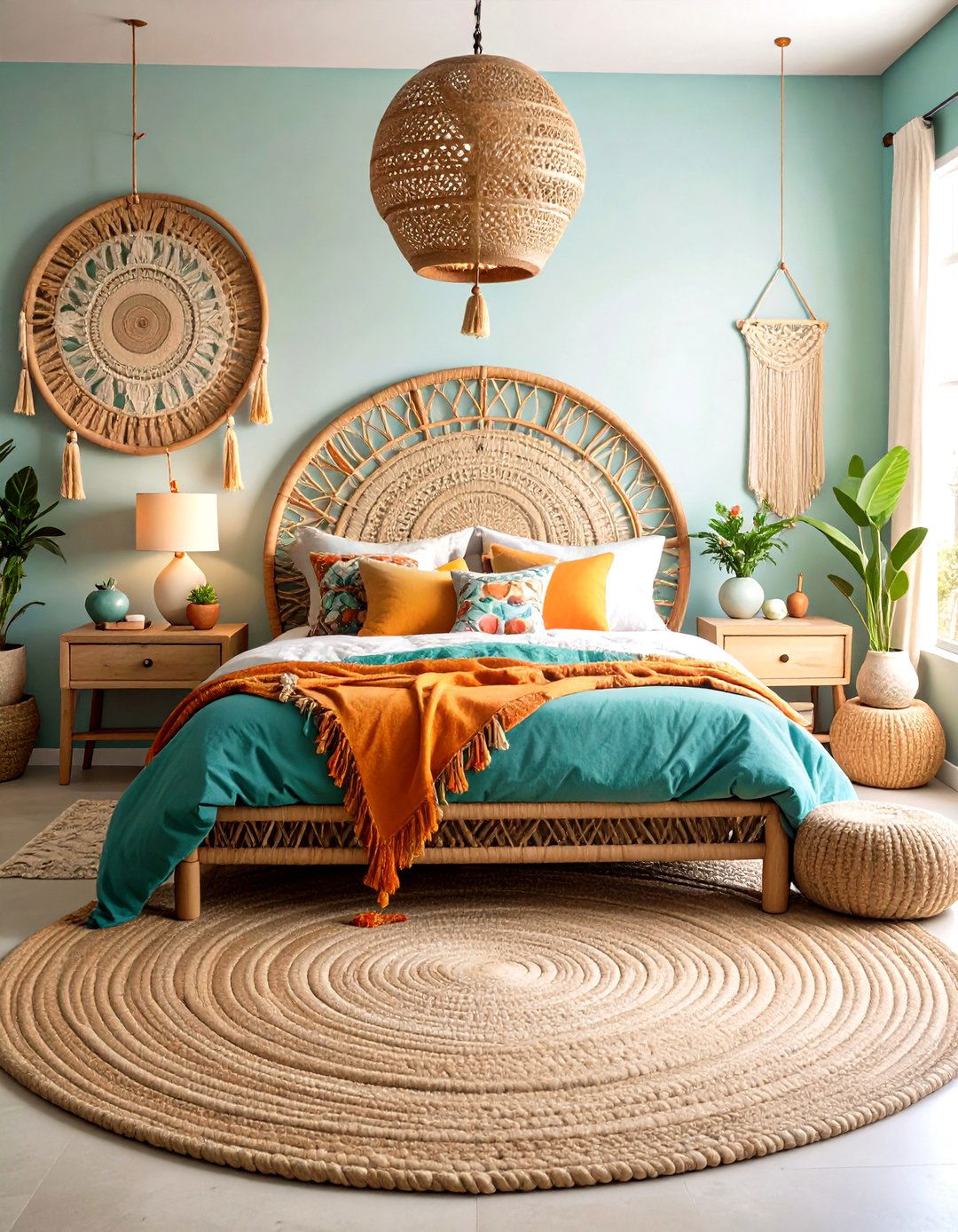 The Bohemian Jute and Rattan Bedroom - 30 earthy bedroom ideas