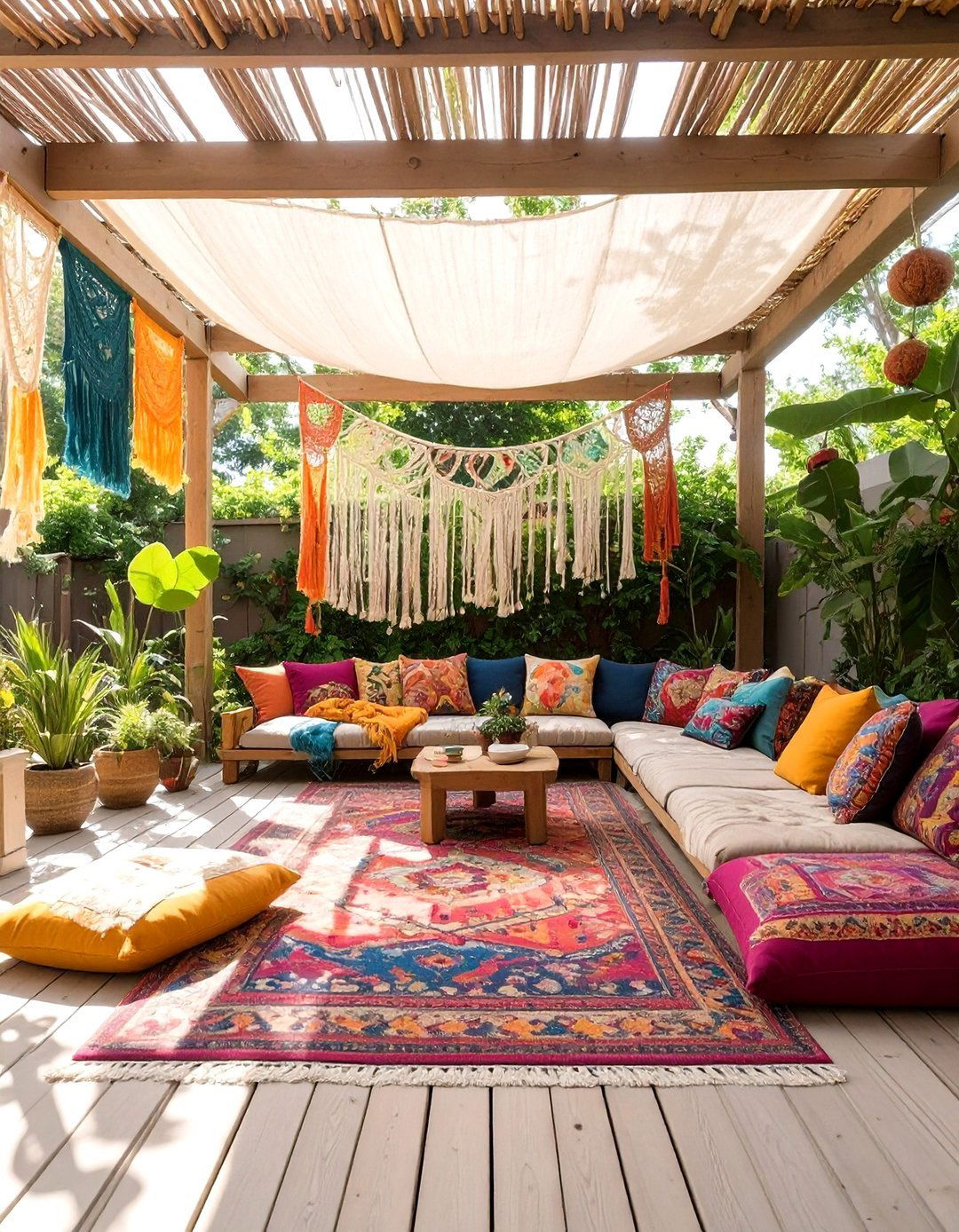 The Bohemian Lounge Space - 30 deck ideas with roof