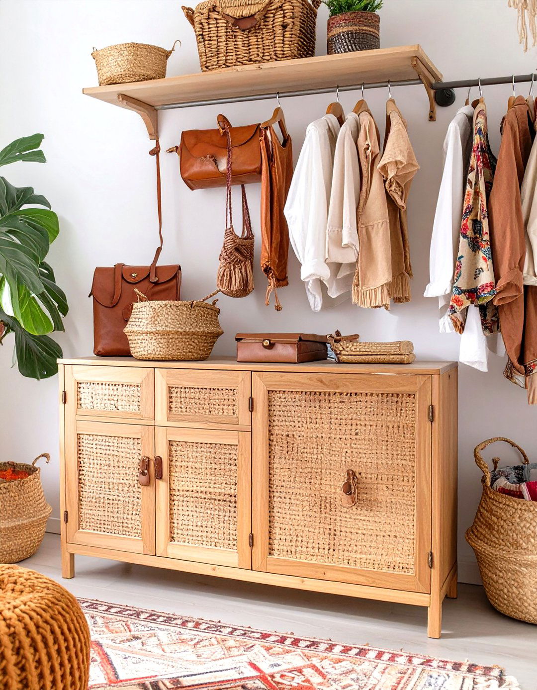 The Bohemian Rattan Front Wardrobe - 30 ikea closet ideas