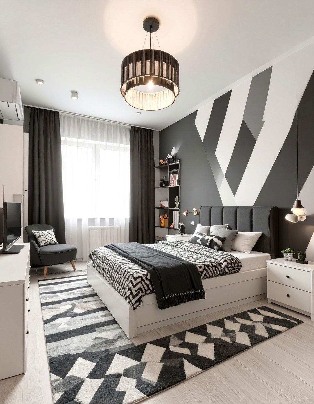 The Bold Black and White Girls Room - 30 girls room decor ideas