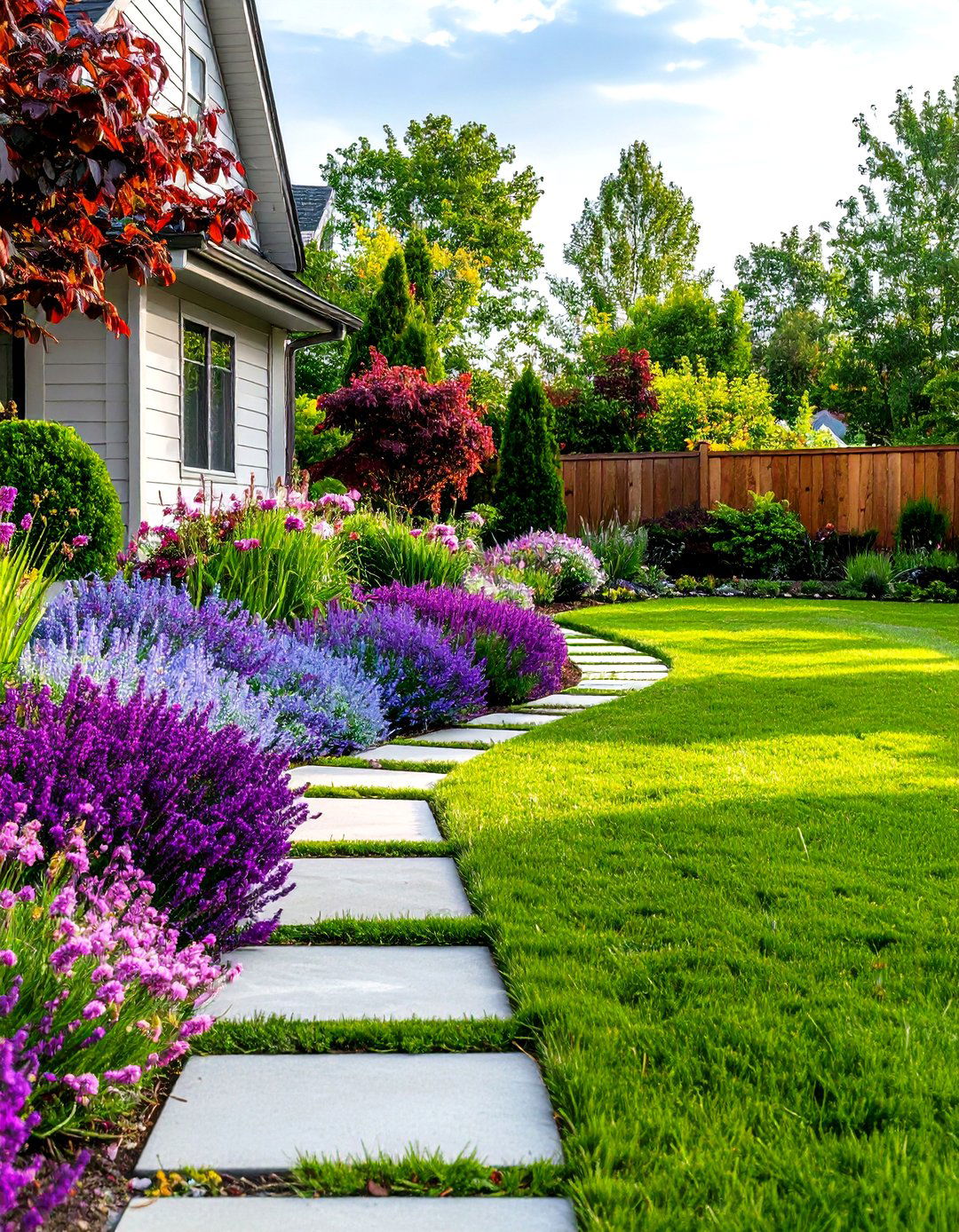 The Bold Color Block Front Yard - 30 landscaping ideas for small front yards