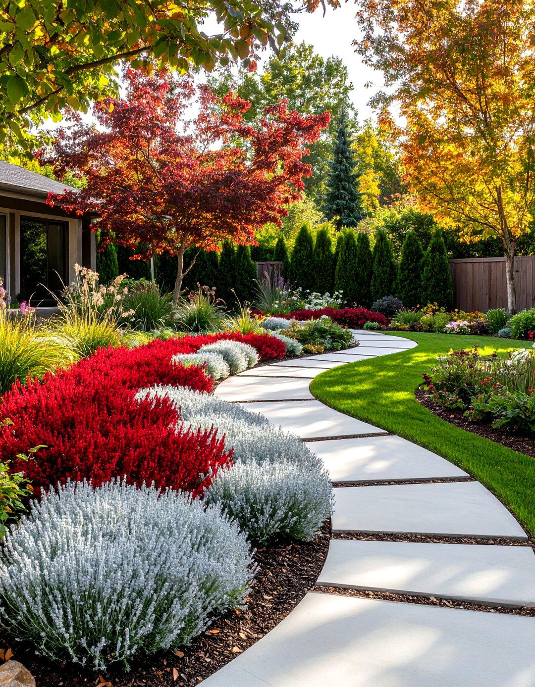 The Bold Color Block Front Yard - 30 front yard landscape ideas