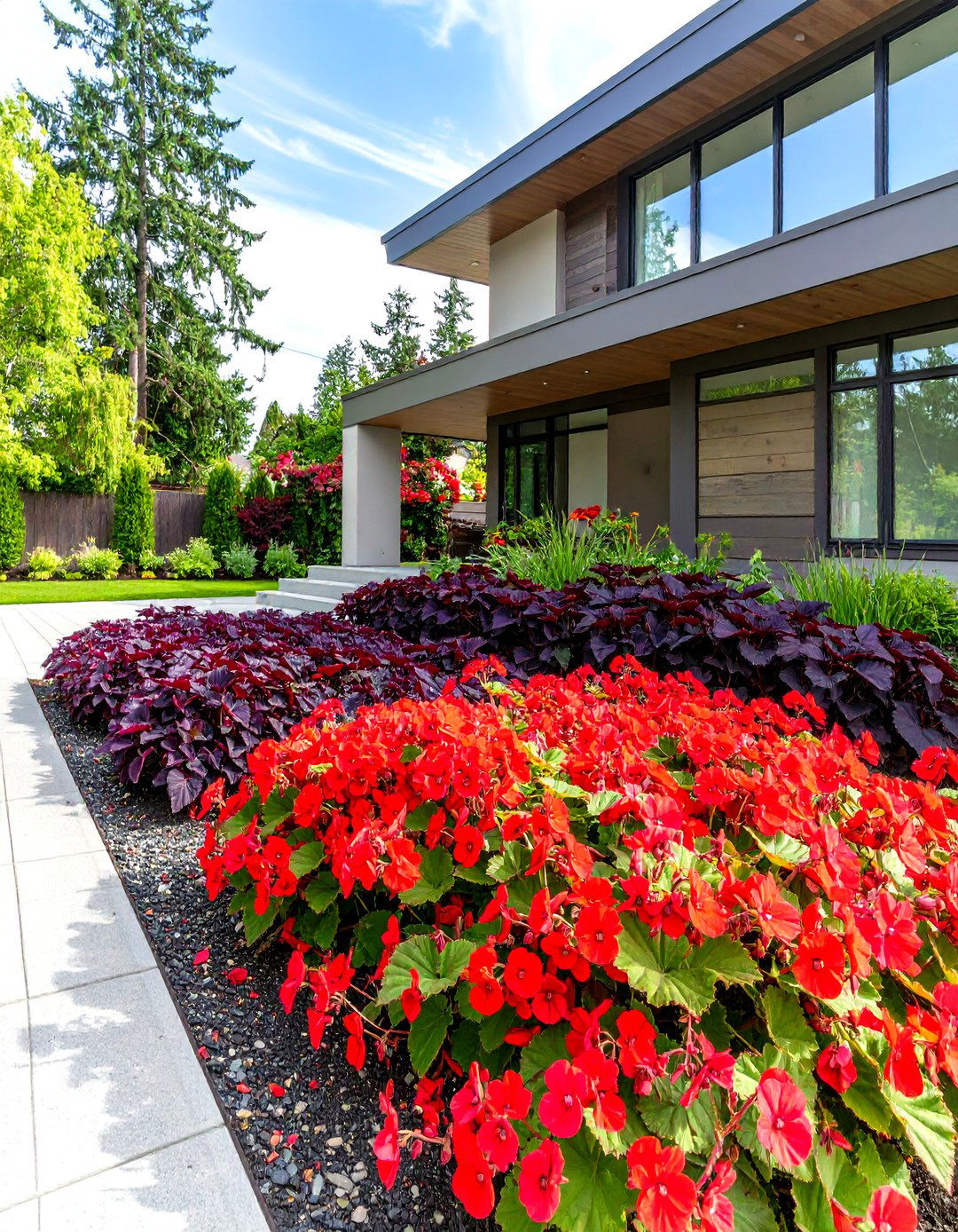 The Bold Color Block Garden - 30 front of house landscaping ideas