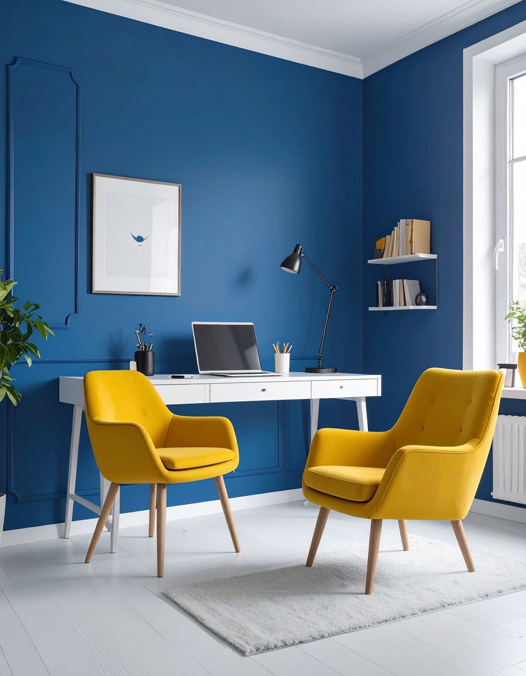 The Bold Color Block Minimalist Study - 30 minimalist interior design ideas