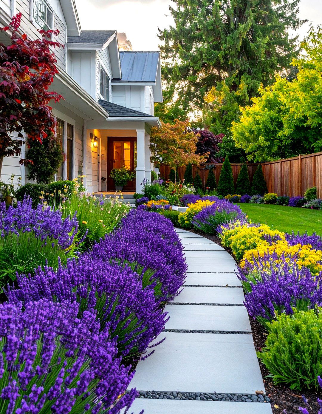 The Bold Color Blocked Front Yard - 30 front yard ideas