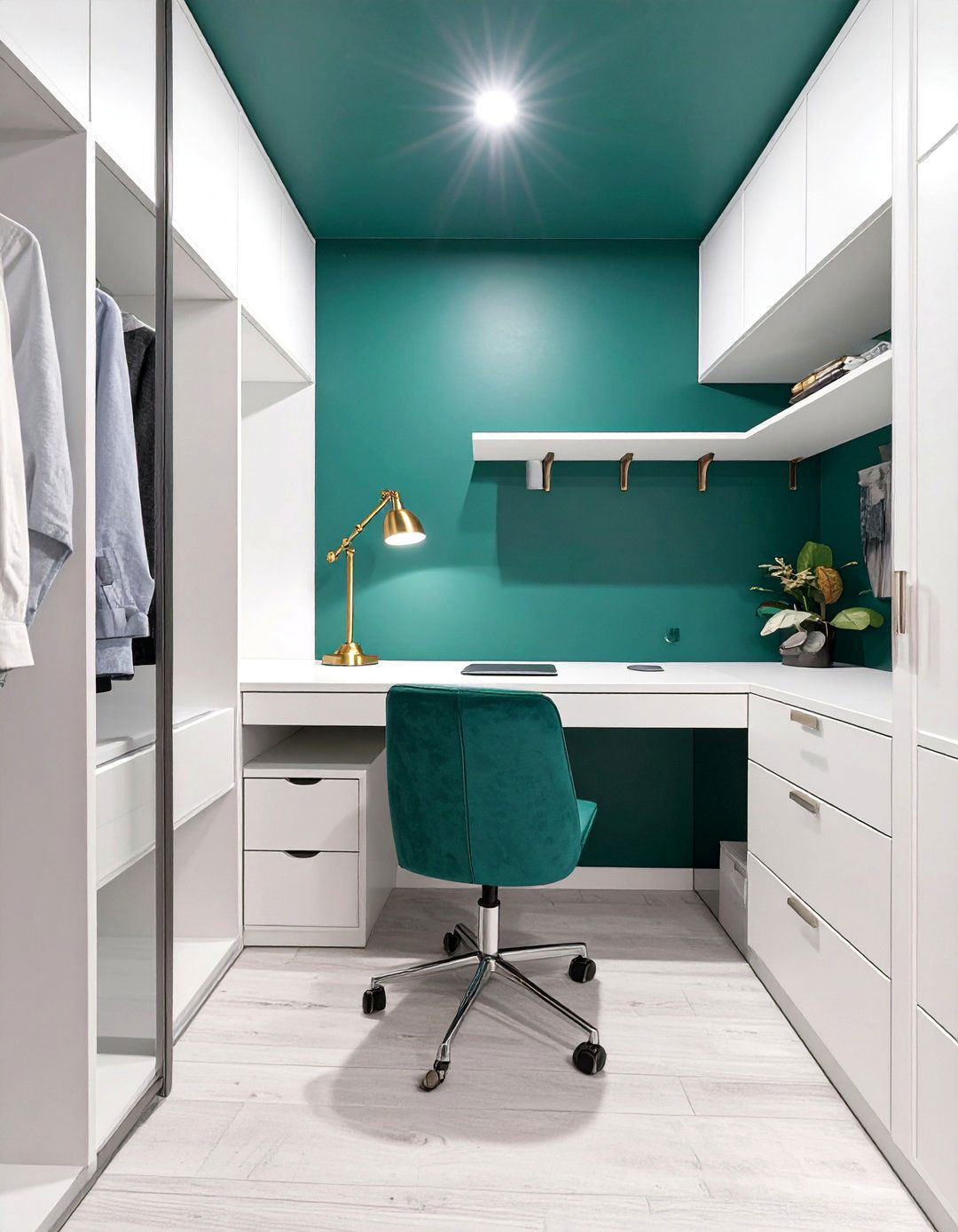The Bold Color Blocked Office - 30 closet desk ideas