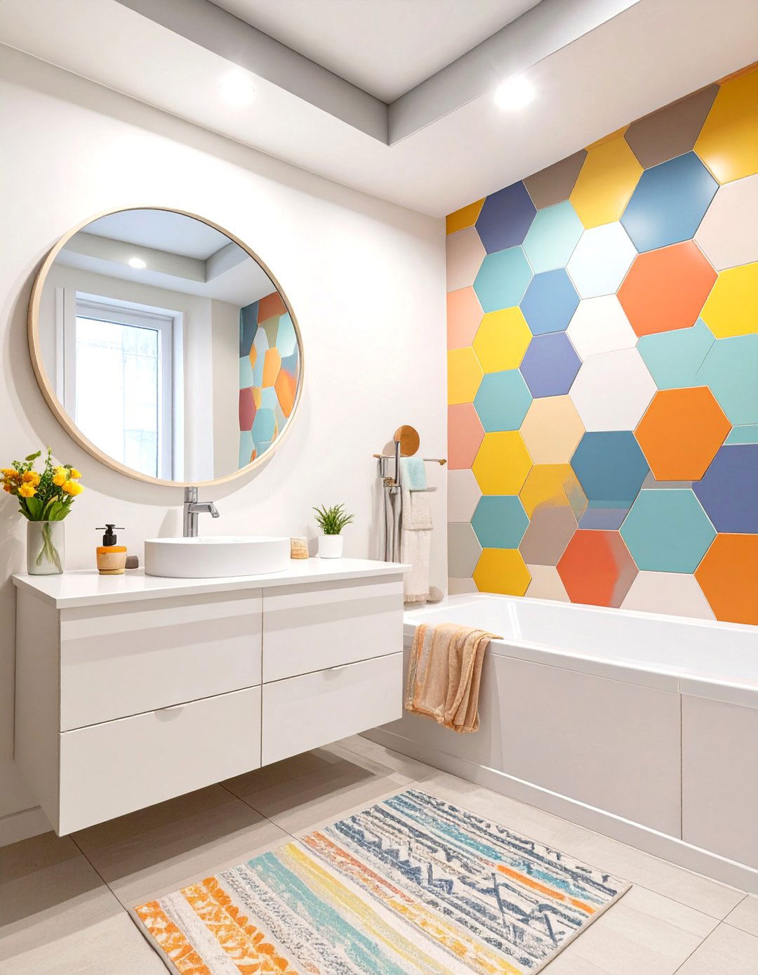The Bold Geometric Bathroom - 30 boys bathroom ideas