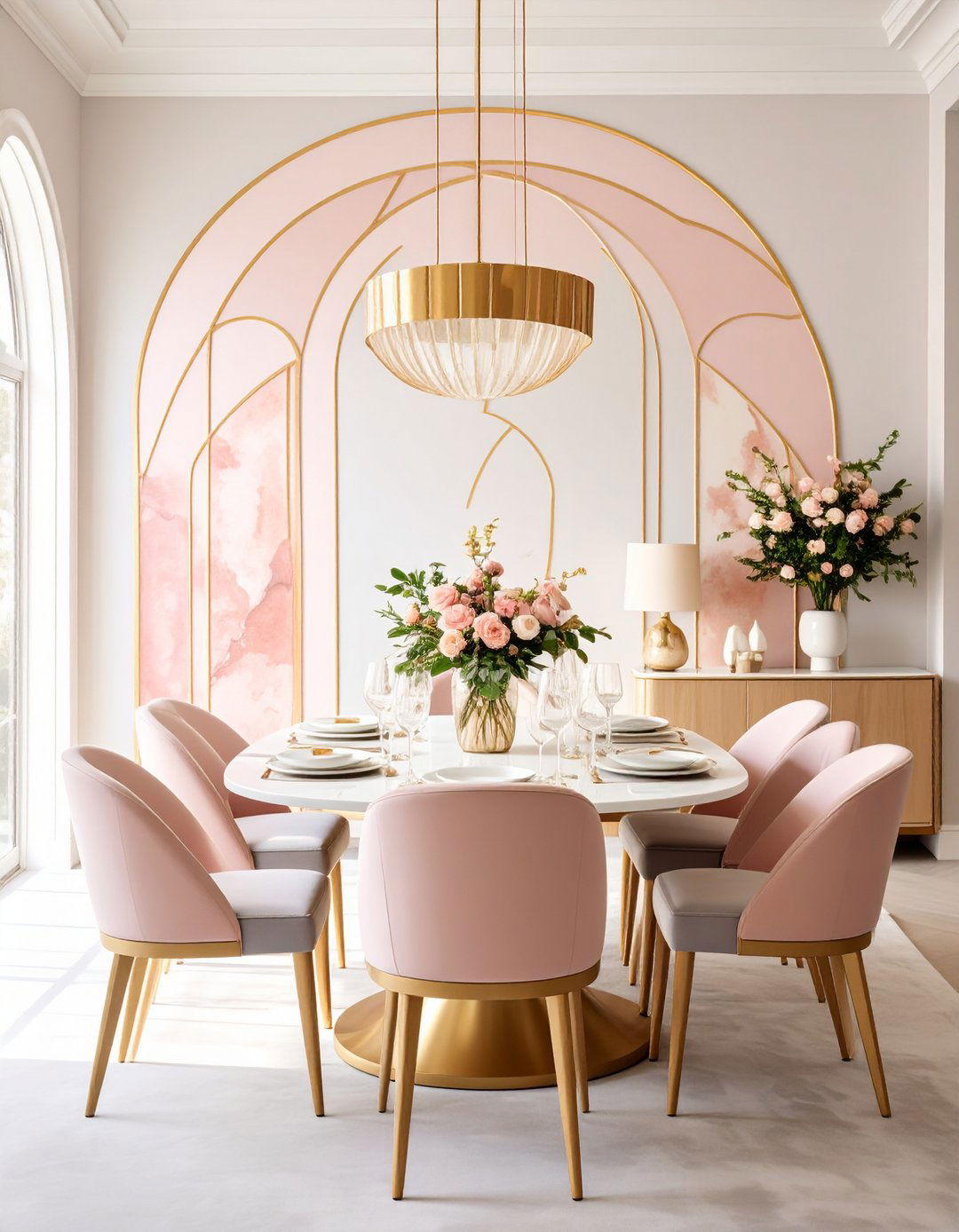 The Bold Geometric Paint Mural - 30 large wall decor ideas