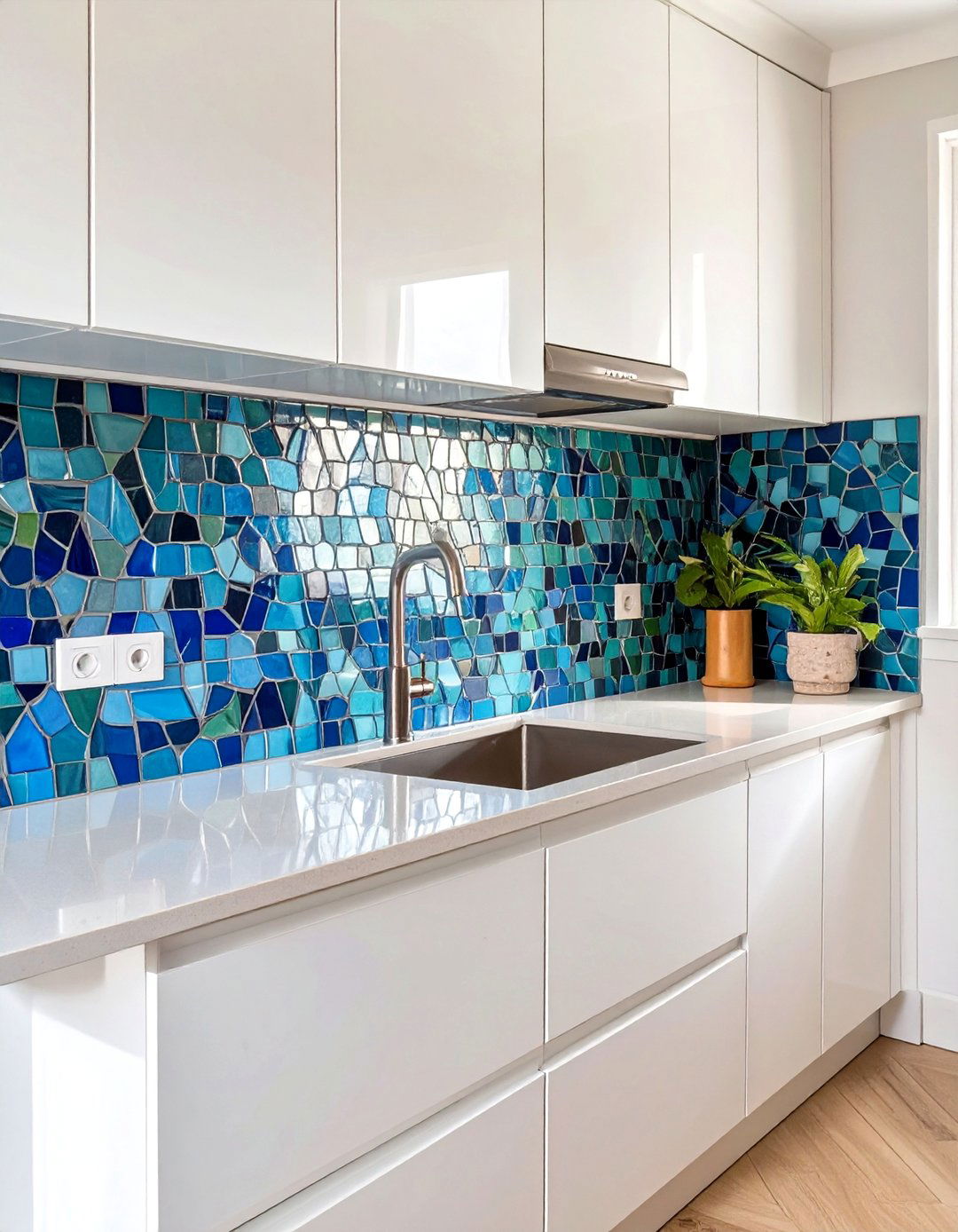 The Bold Kitchen with a Colorful Mosaic - 30 backsplash ideas for kitchen