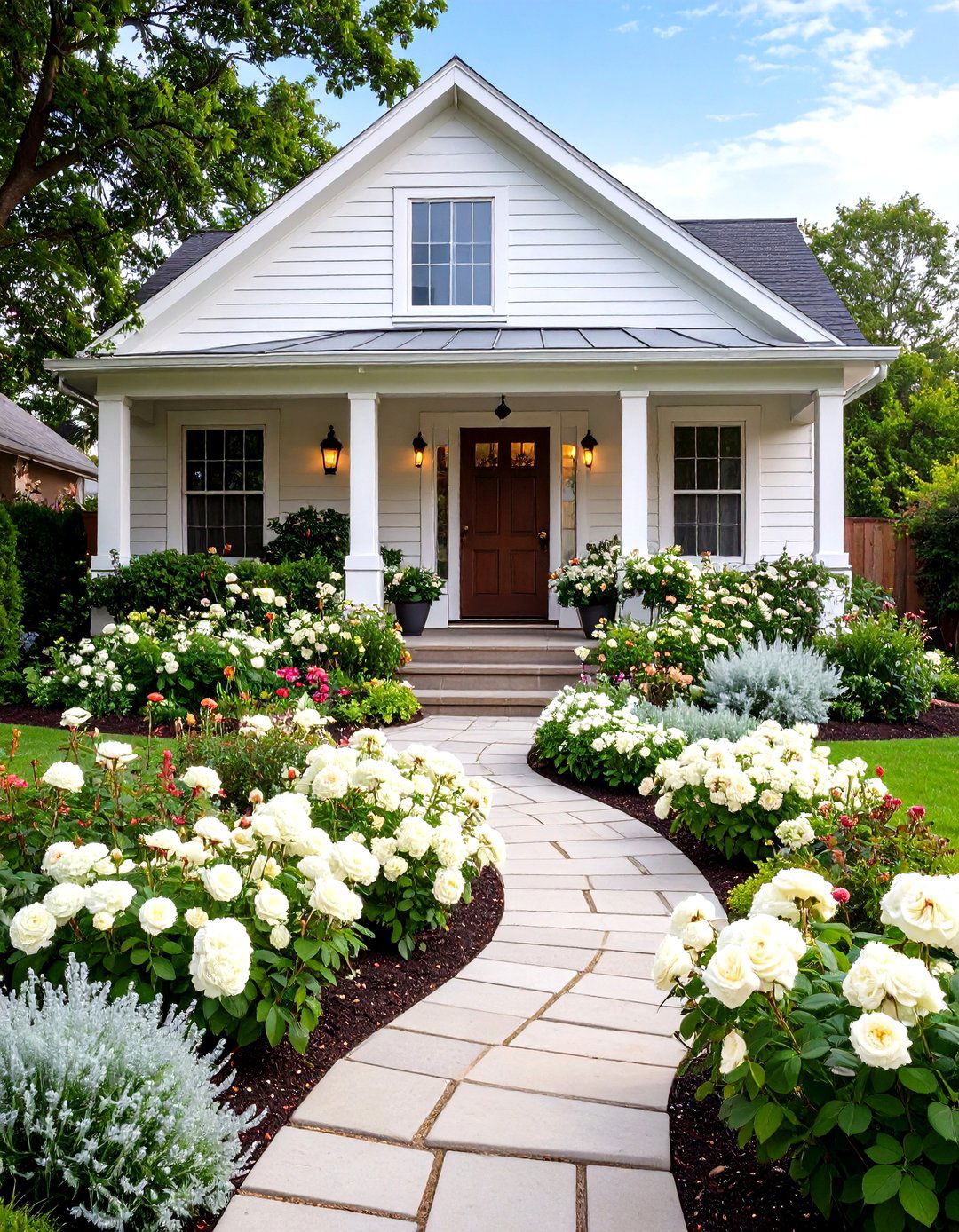 The Bold Monochromatic Color Scheme - 30 landscaping ideas front yard