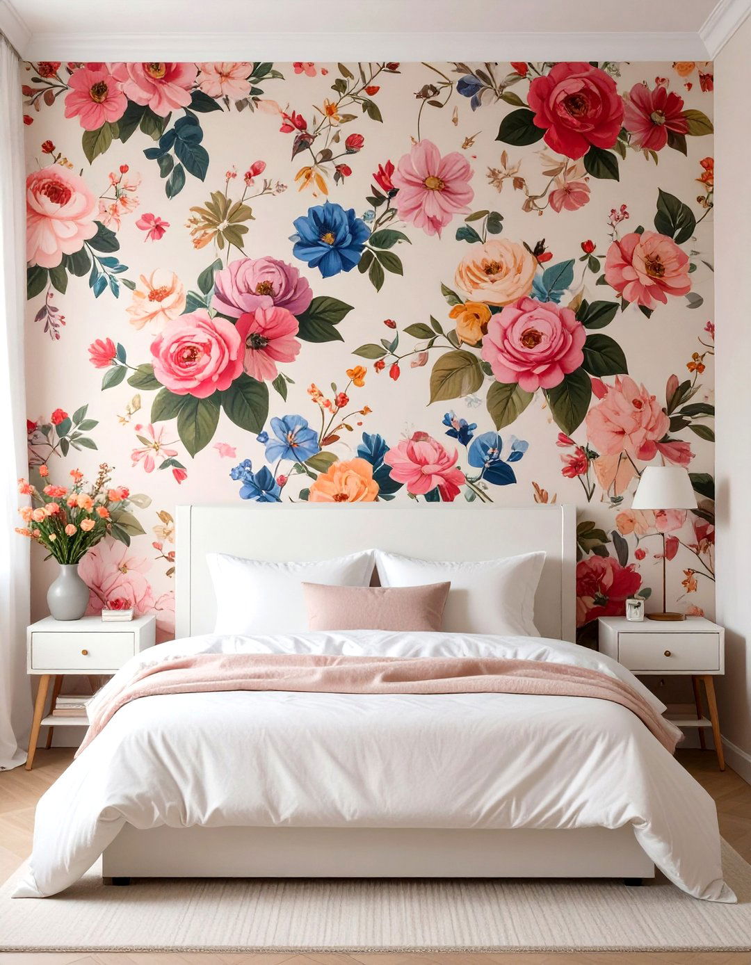The Bold Wallpaper Accent Bedroom - 30 girl bedroom ideas for small rooms