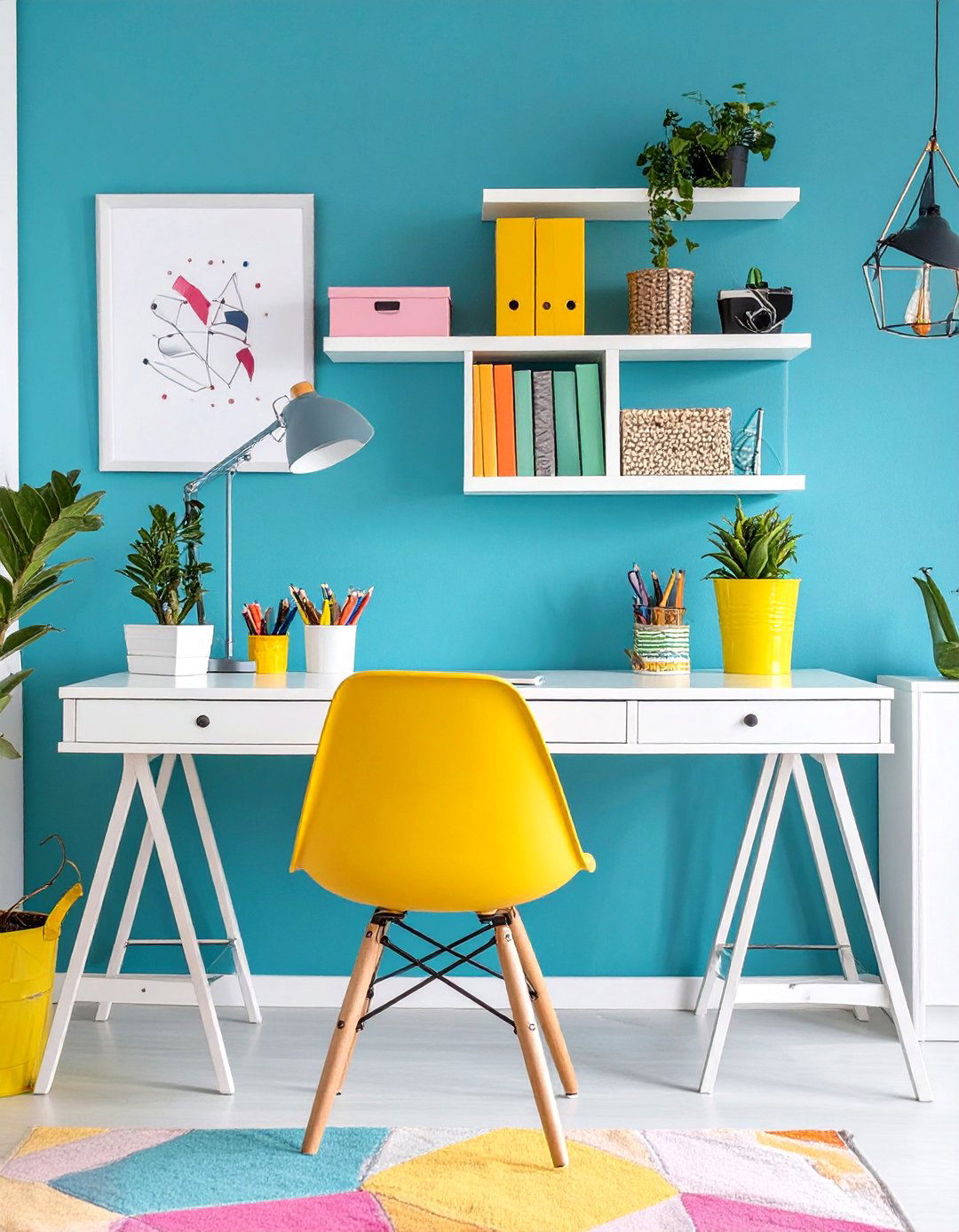 The Bold and Colorful Home Office - 30 ikea home office ideas