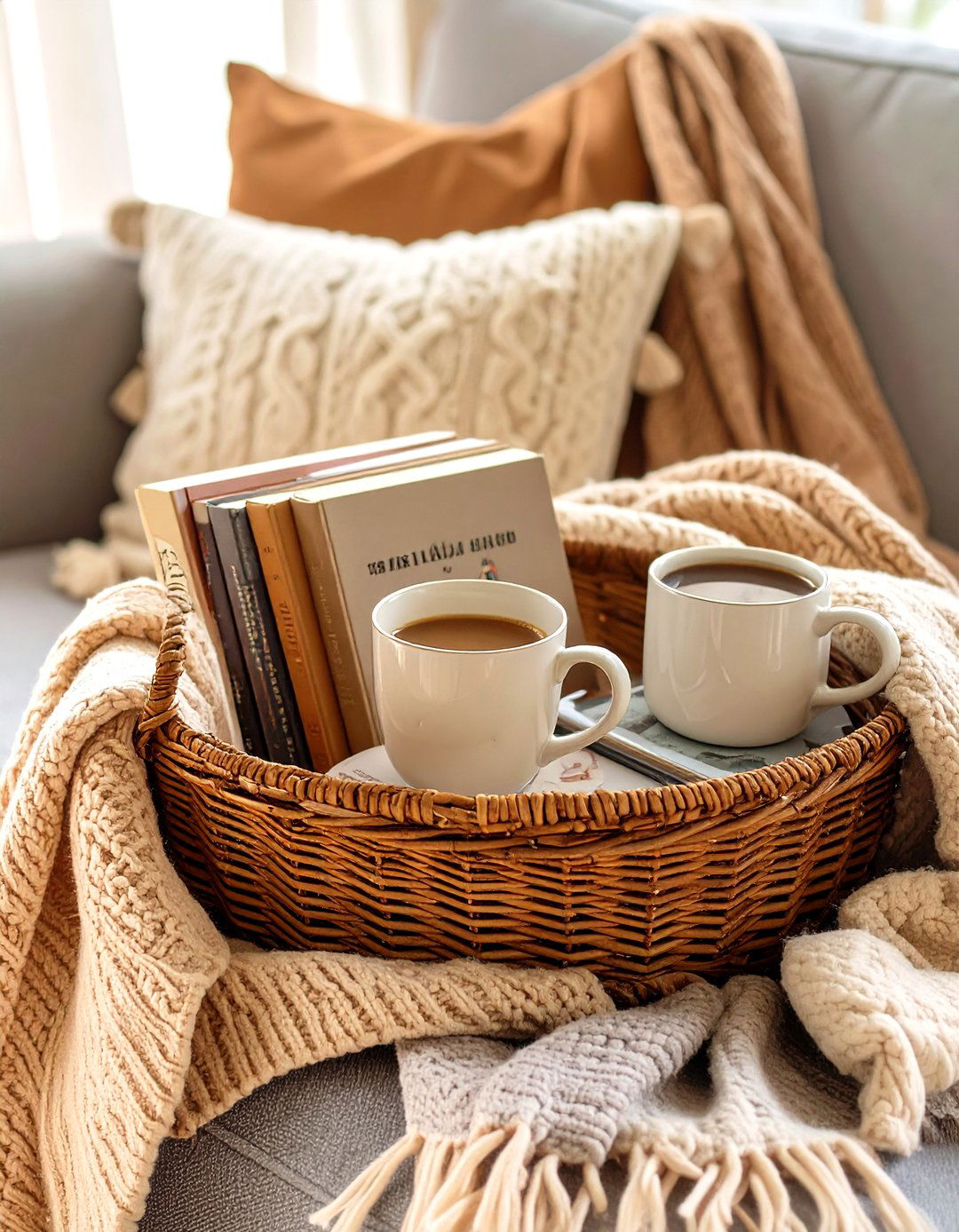 The Book and Brew Basket for Parents - 30 baby shower gift basket ideas