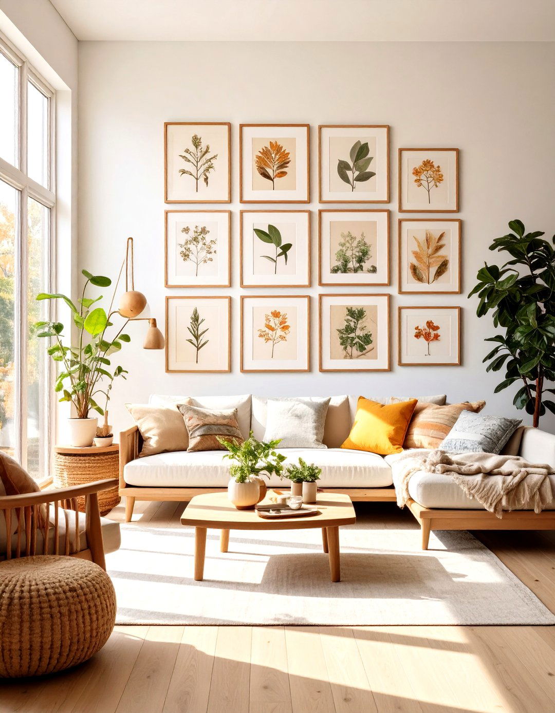 The Botanical and Nature Inspired Gallery Wall - 30 living room gallery wall ideas
