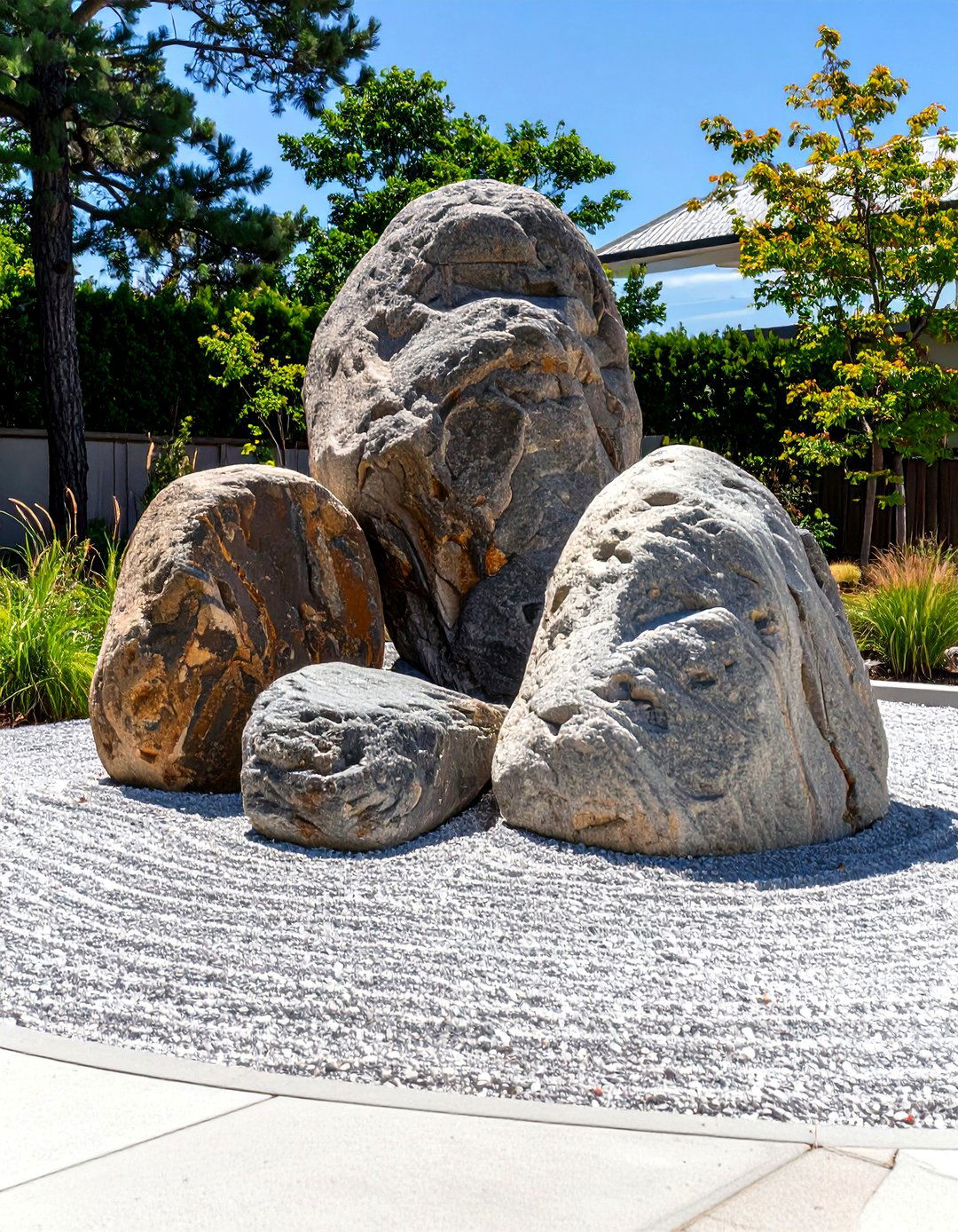 The Boulder Grouping Focal Point - 30 modern rock garden ideas