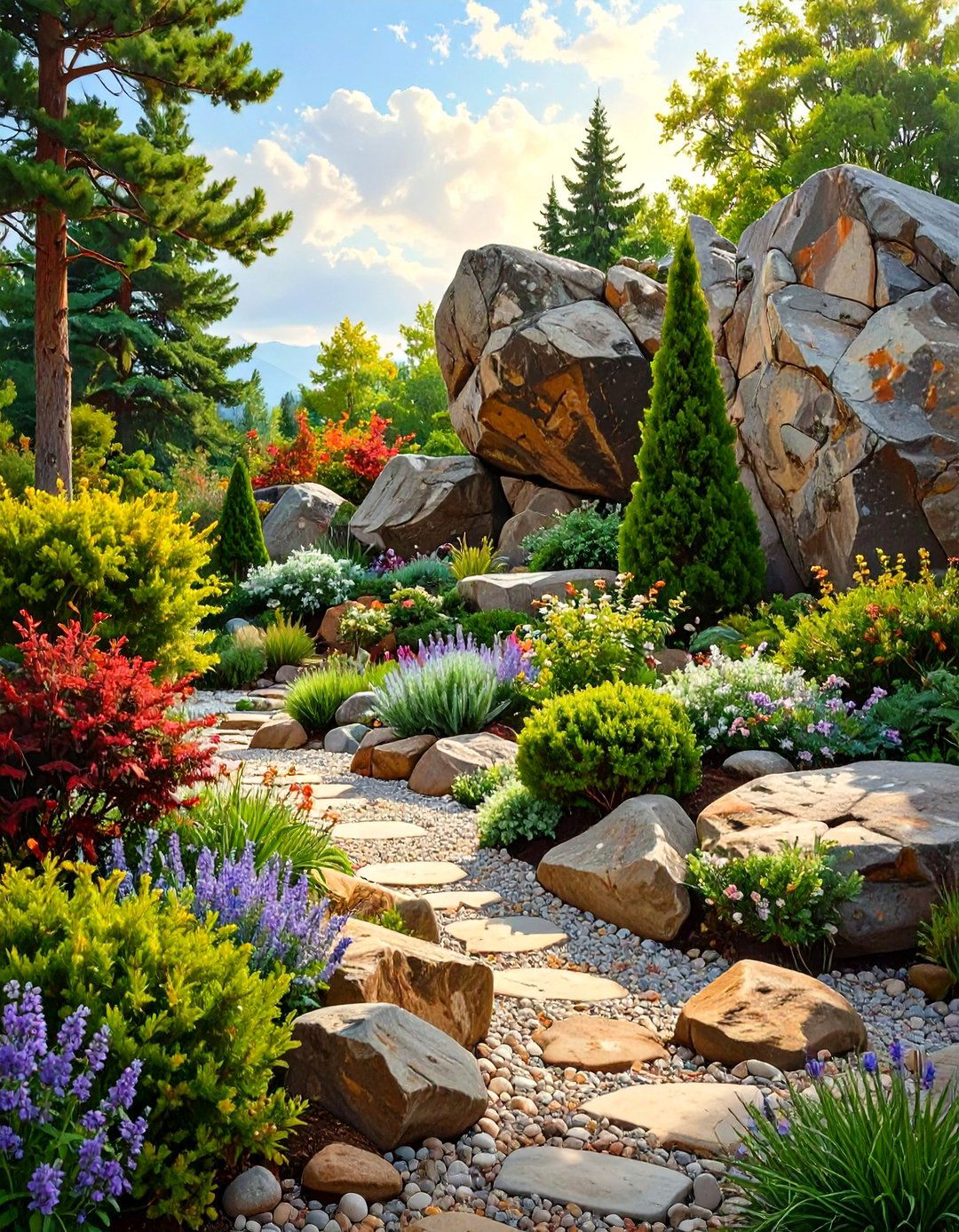 The Boulder Strewn Rock Garden - 30 no grass backyard ideas