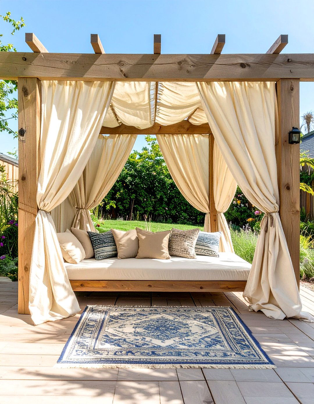 The Breezy Outdoor Curtain Enclosure - 30 backyard privacy ideas