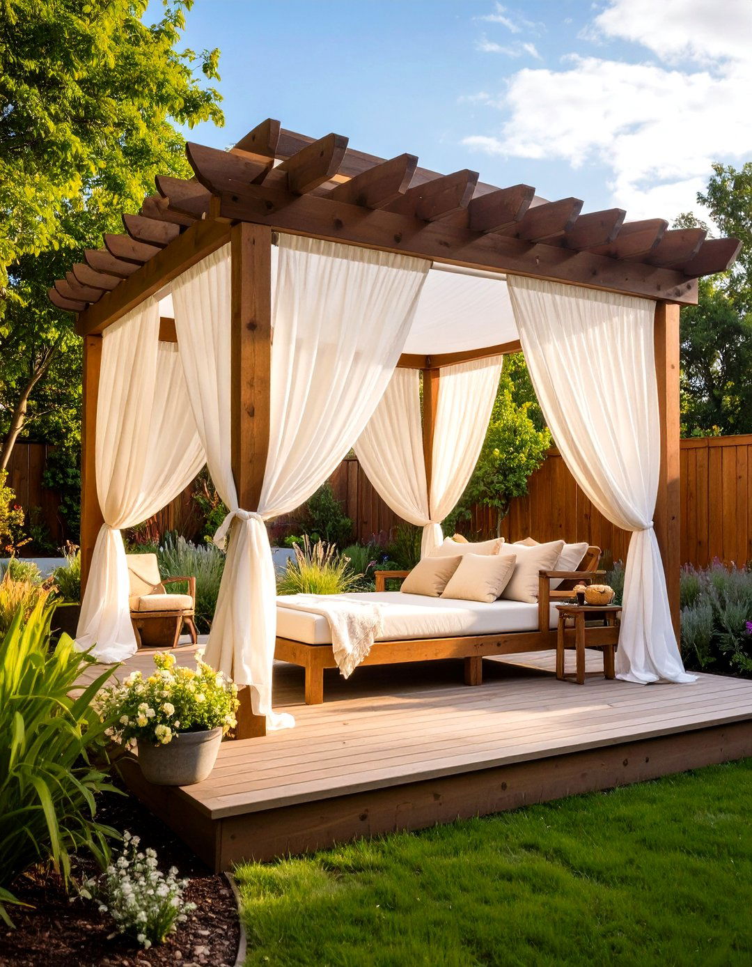 The Breezy Outdoor Curtain Room - 30 deck privacy ideas