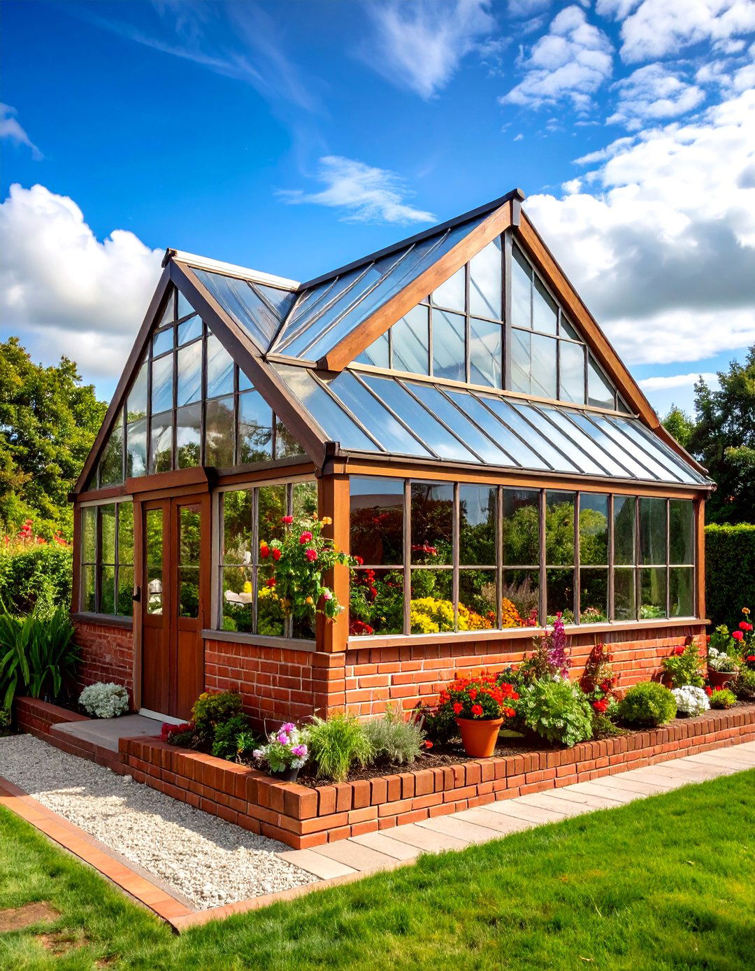 The Brick Base Greenhouse - 30 backyard greenhouse ideas