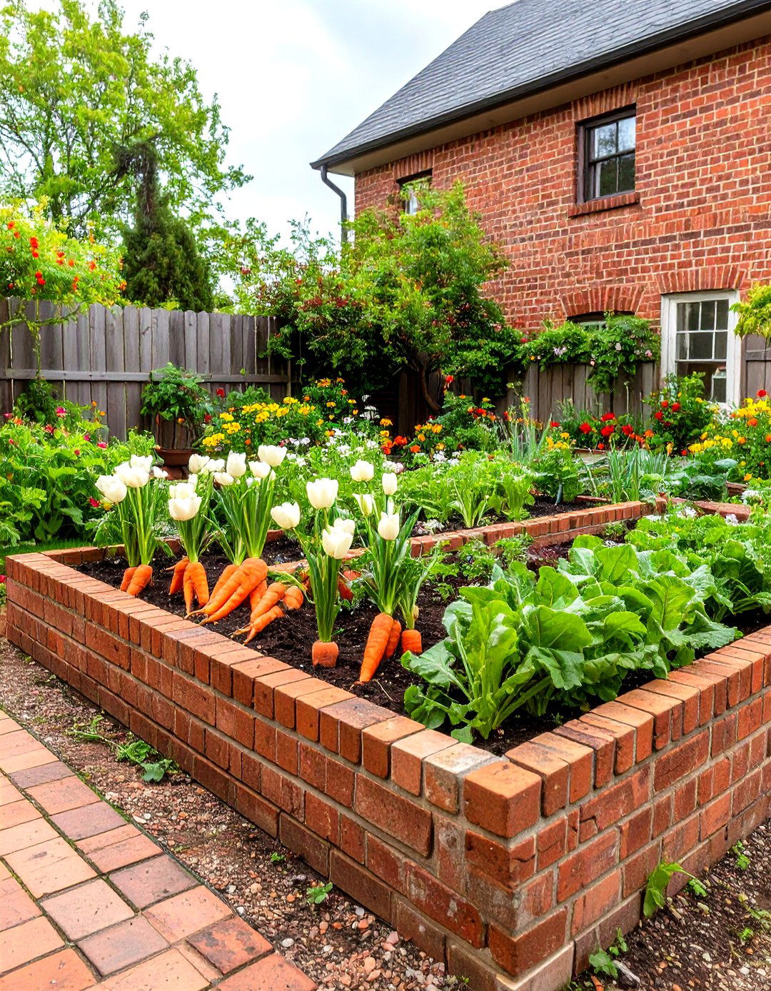 The Brick Raised Garden Bed - 30 diy raised garden bed ideas
