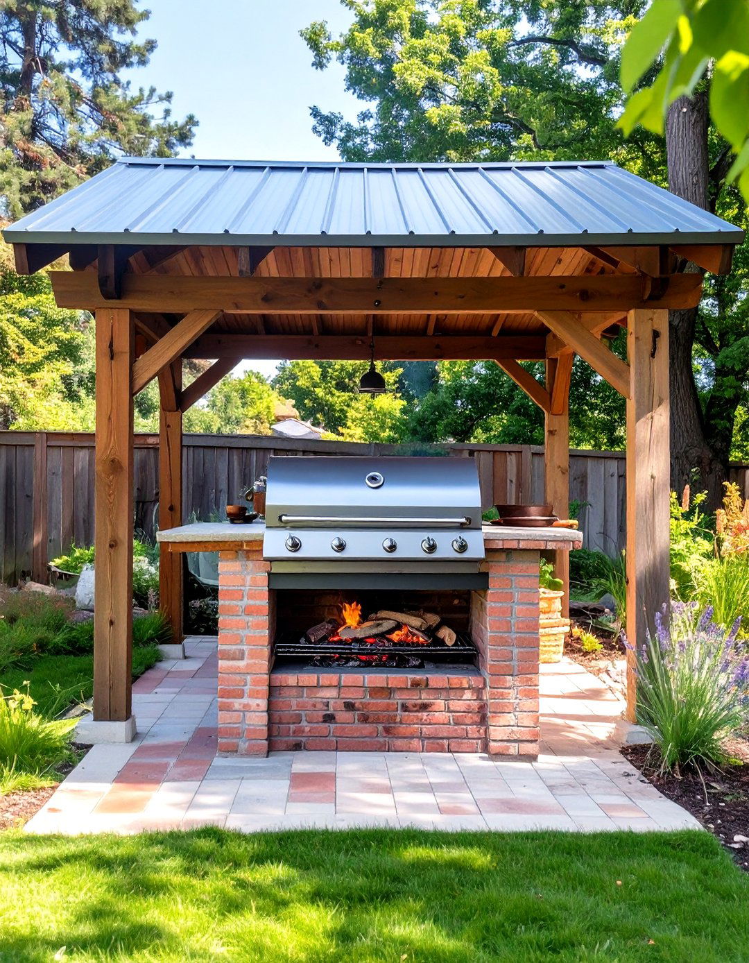 The Brick and Mortar Barbecue Pit - 30 inexpensive covered outdoor kitchen ideas