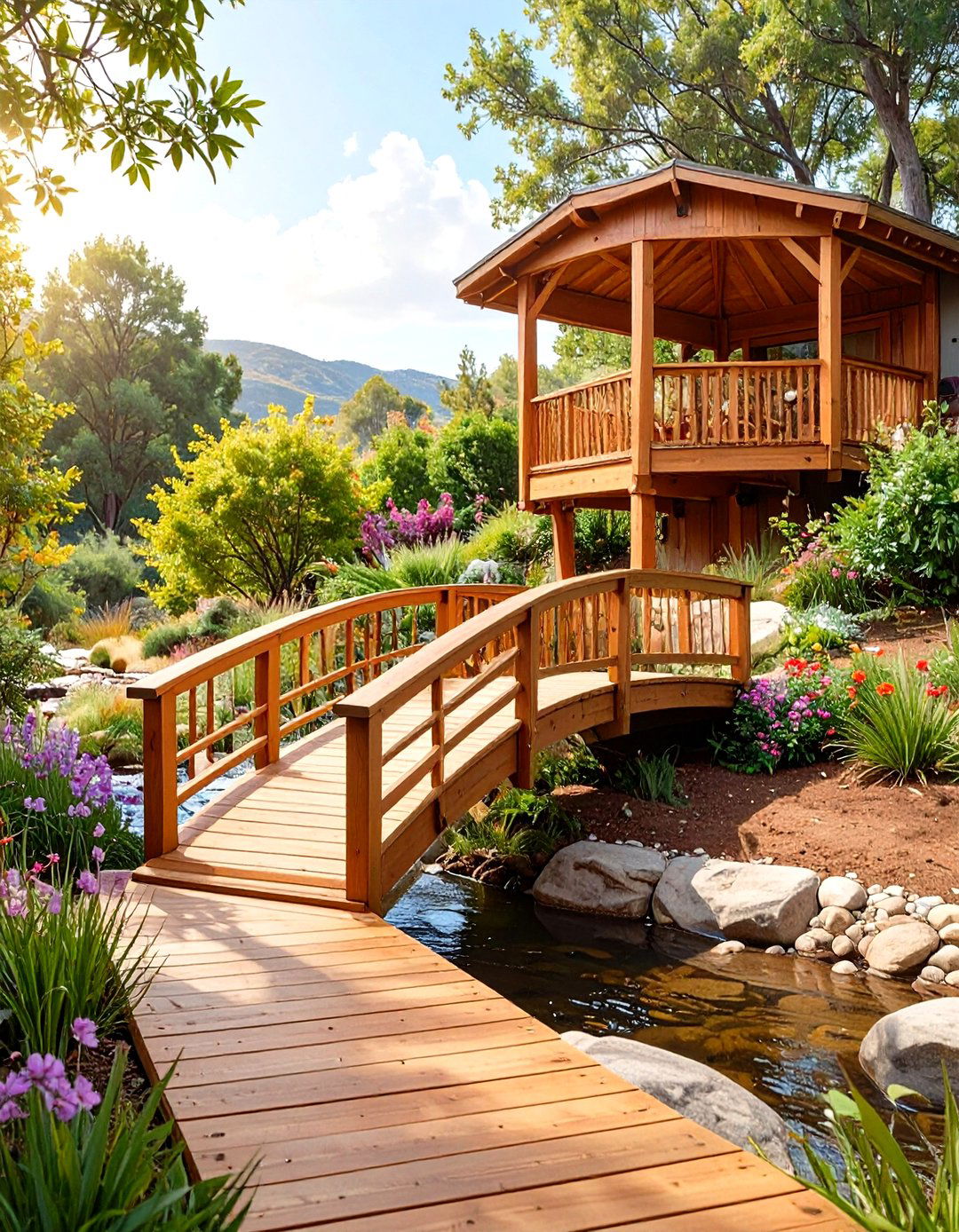 The Bridge Connected Dual Decks - 30 multi level deck ideas