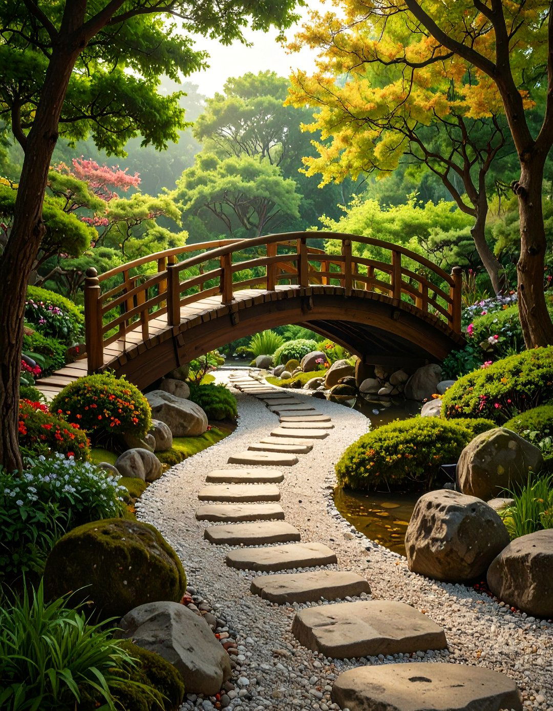 The Bridge and Pathway Zen Garden - 30 ai zen garden design ideas