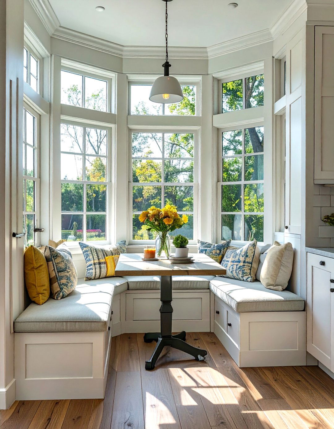The Bright Breakfast Nook - 30 interior design with natural light ideas