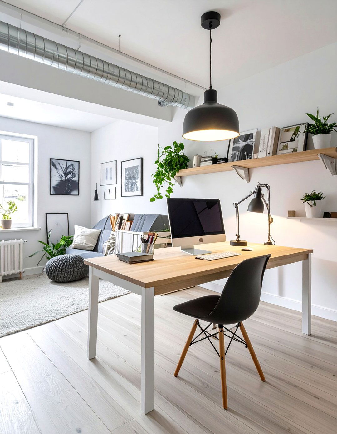 The Bright Scandinavian Basement Office - 30 basement office ideas no windows