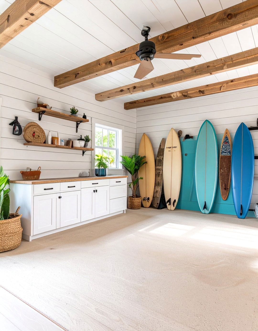 The Bright and Airy Coastal Garage - 30 2 car garage ideas