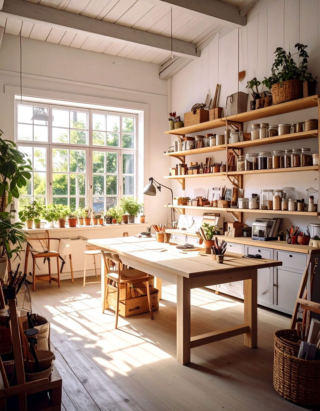 The Bright and Airy Crafters Corner - 30 diy garage workshop ideas