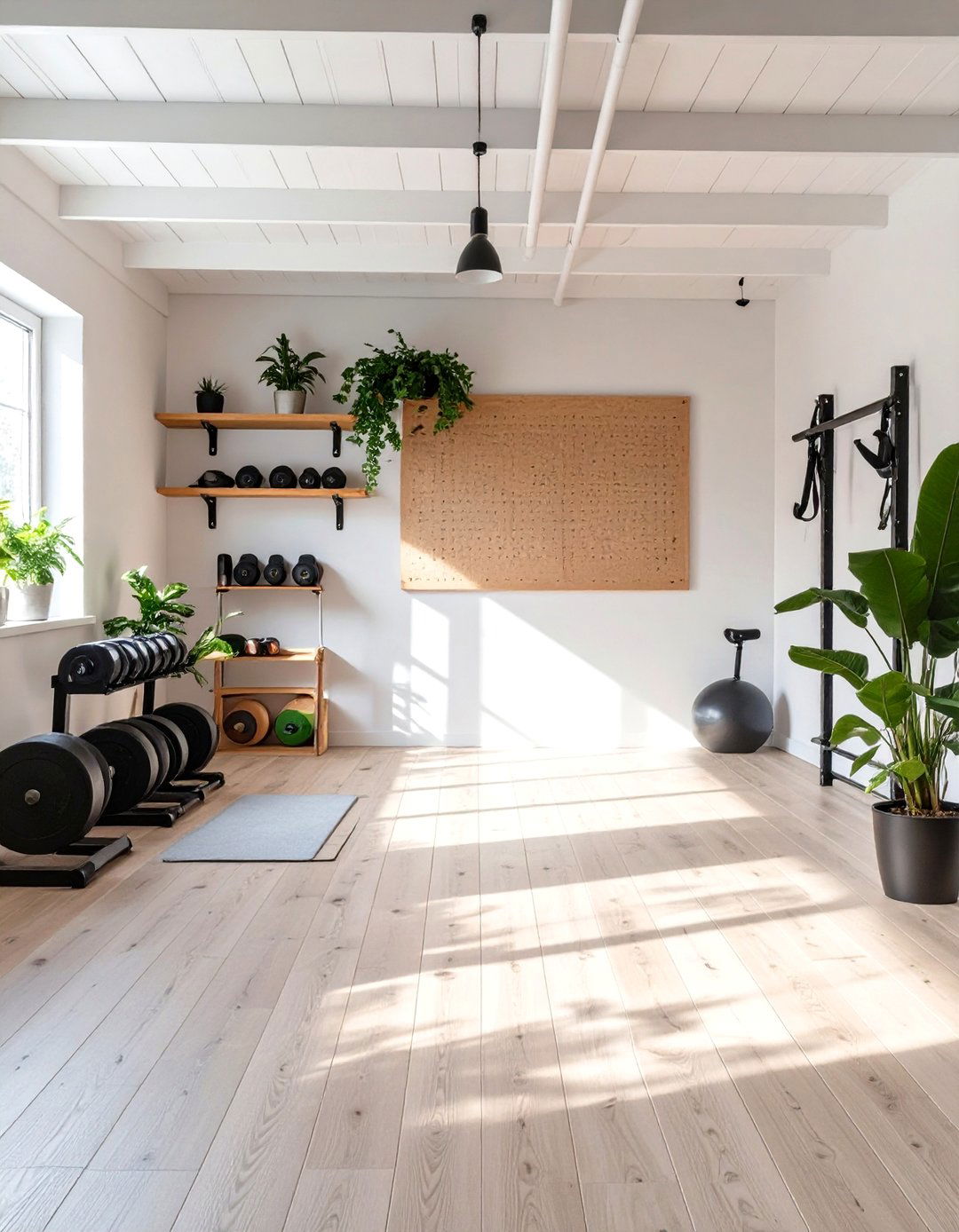 The Bright and Airy Scandinavian Garage Gym - 30 garage home gym ideas