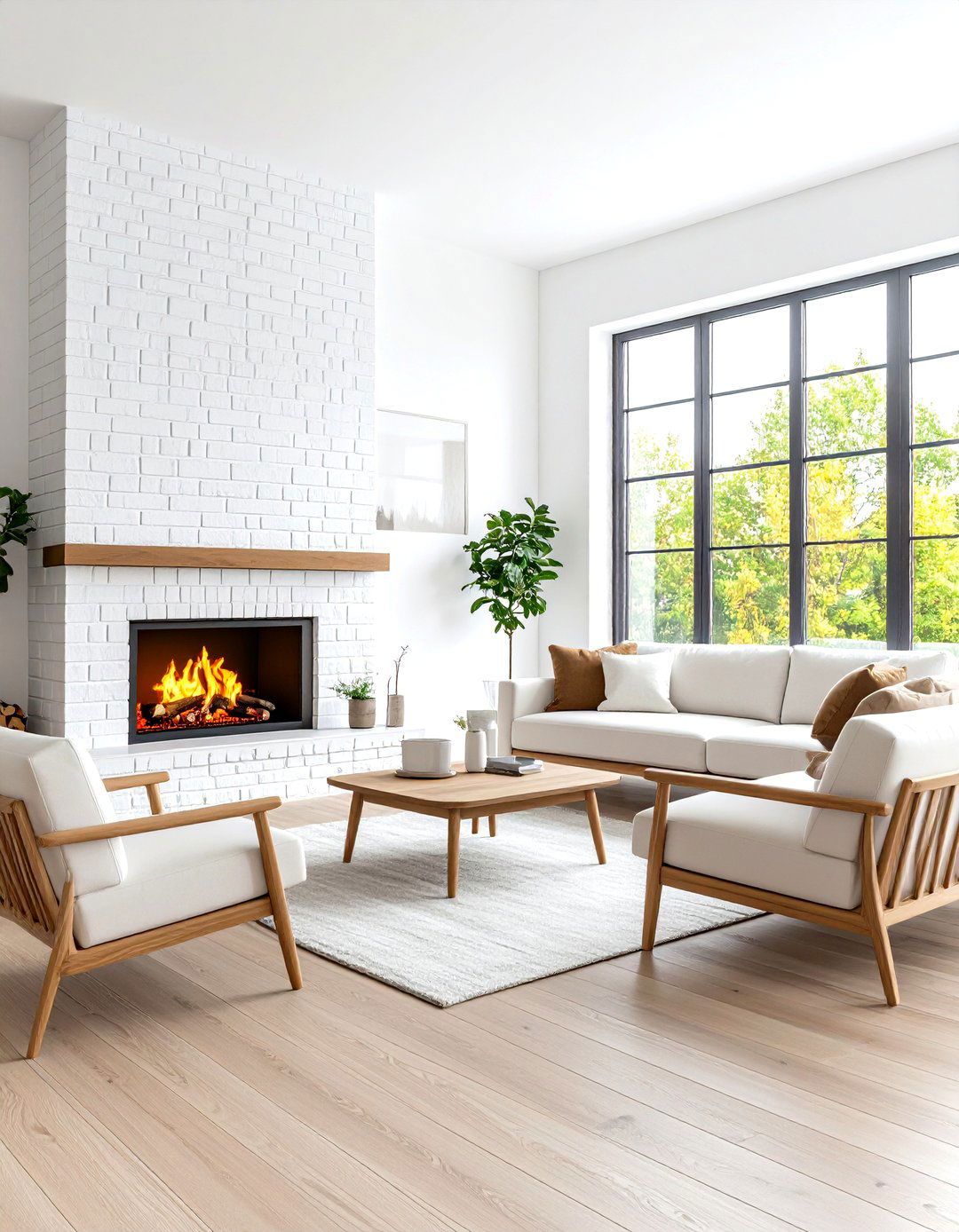 The Bright and Airy Scandinavian Living Room Fireplace - 30 living room with fireplace decor ideas