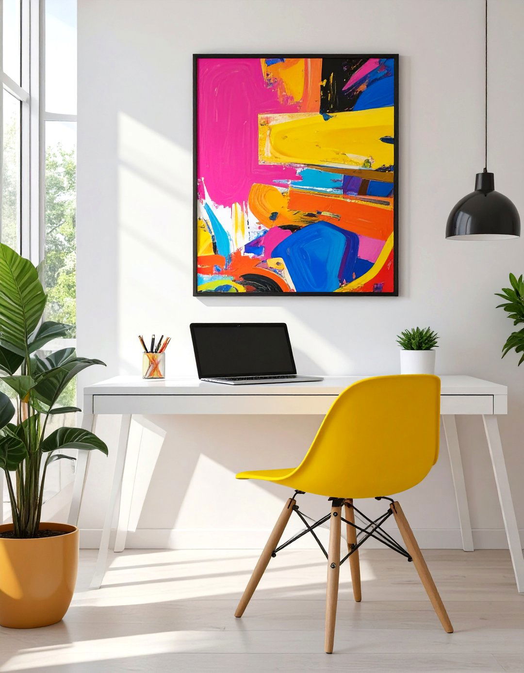 The Bright and Bold Pop Art Space - 30 home office ideas for her