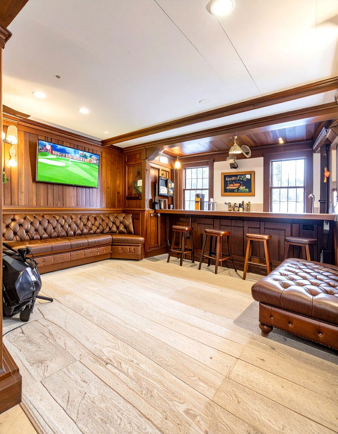 The British Pub Garage Golf Simulator - 30 garage golf simulator ideas