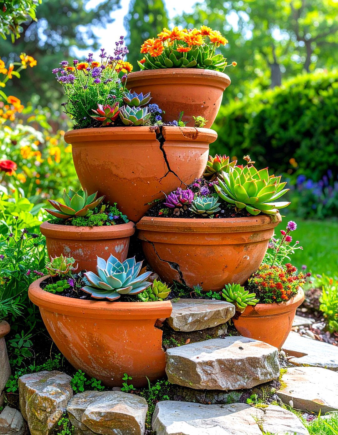 The Broken Pot Fairy Garden Landscape - 30 large outdoor fairy garden ideas
