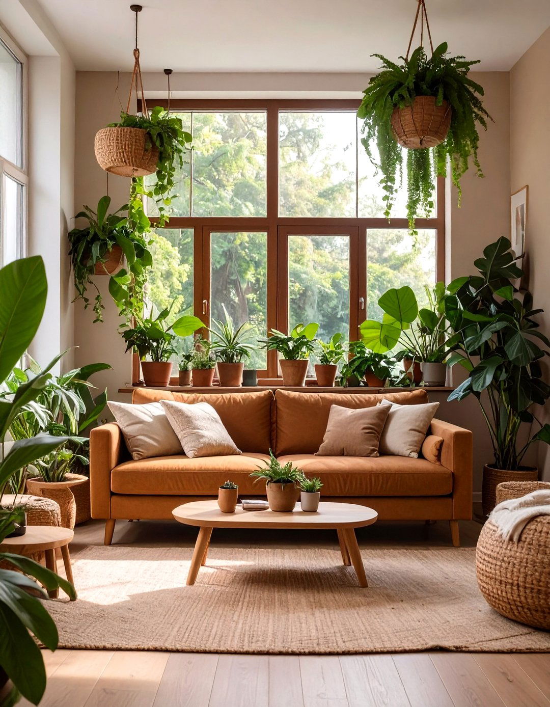 The Brown and Green Biophilic Living Room - 30 brown living room ideas