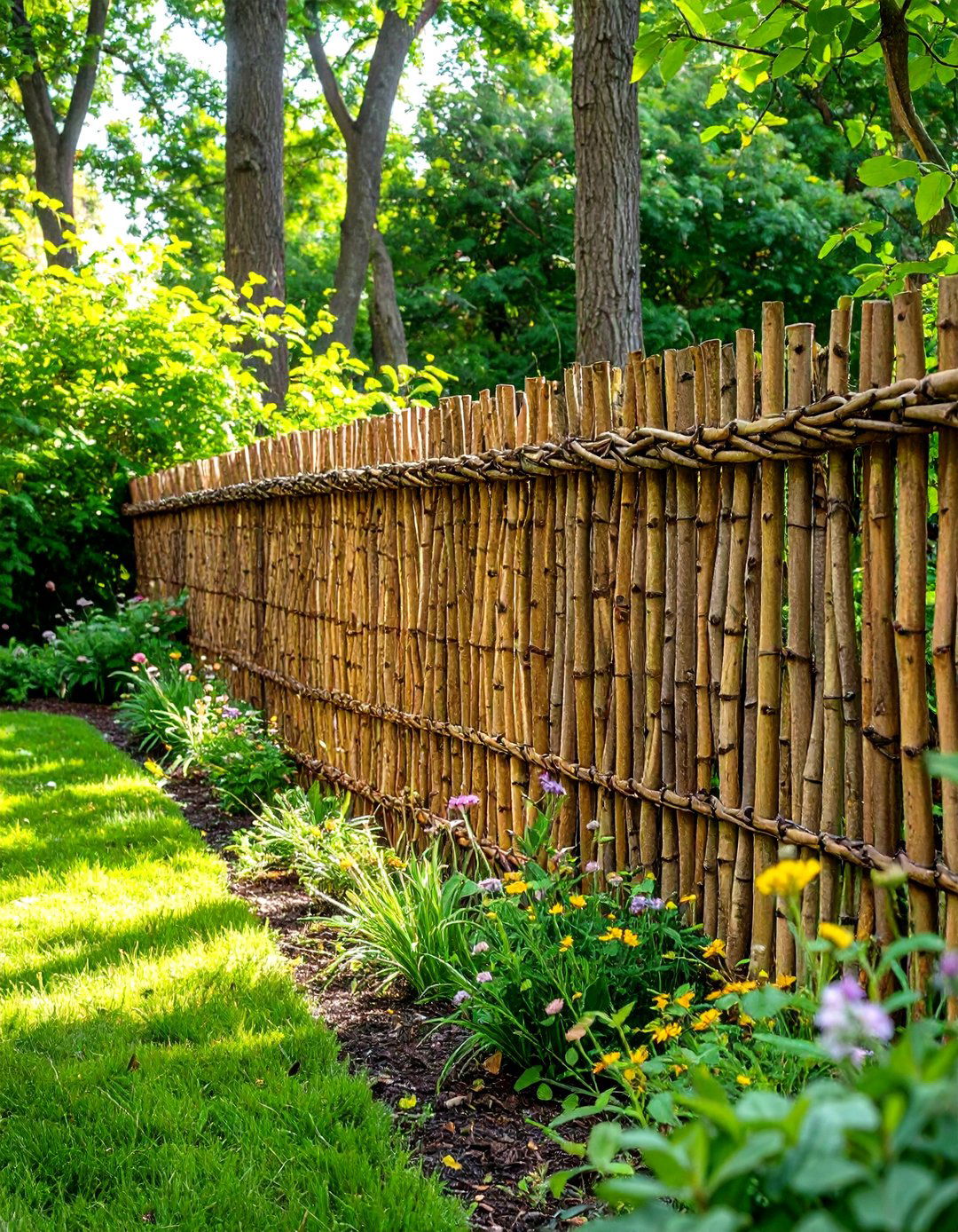 The Brushwood Screen Fence - 30 low cost garden fence designs