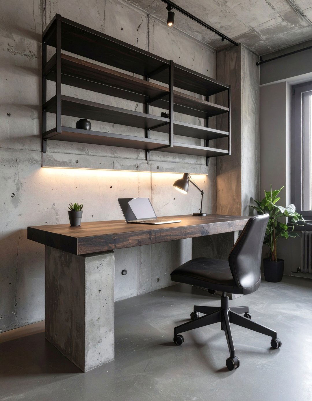The Brutalist Home Office Focus Zone - 30 brutalism interior design ideas