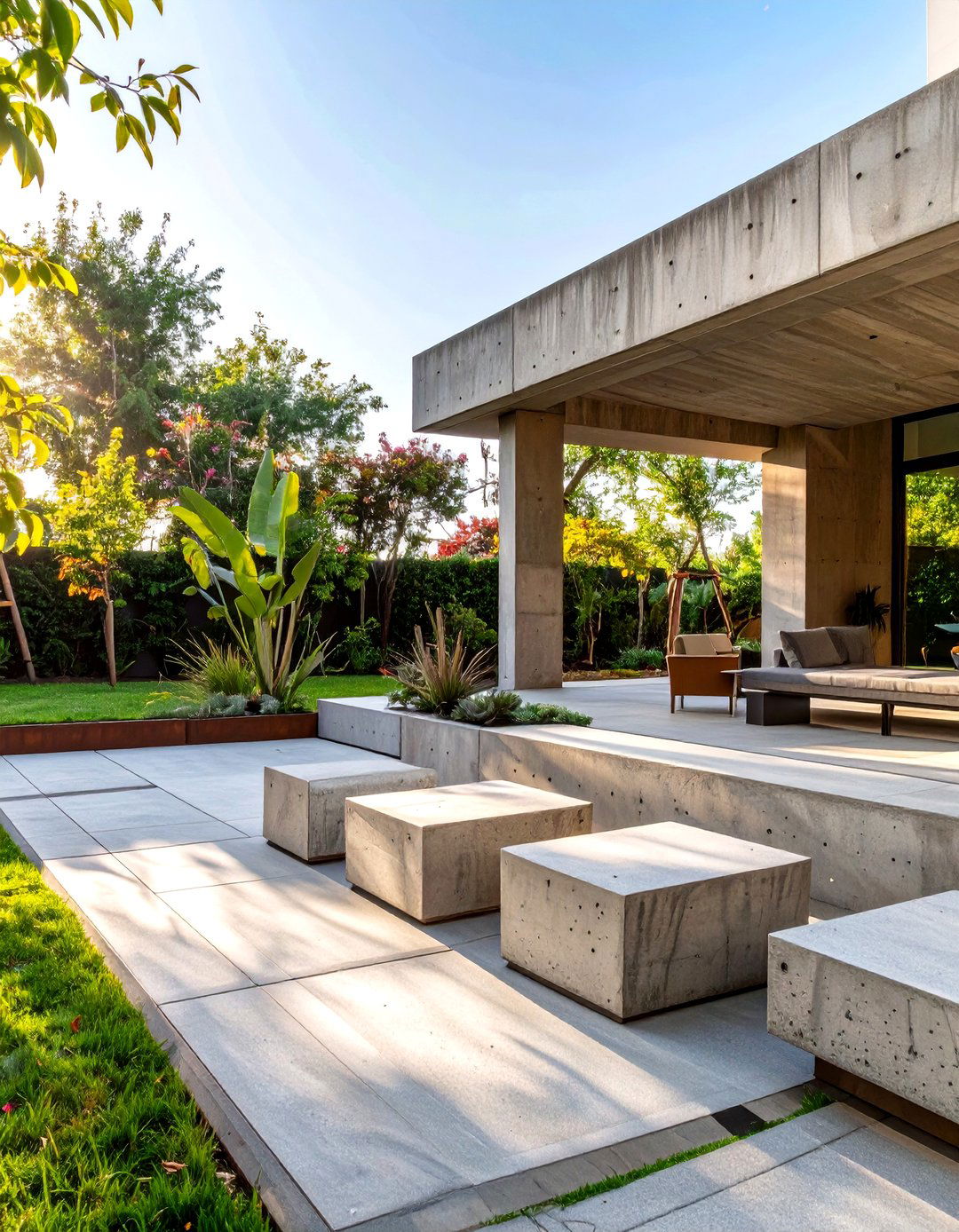 The Brutalist Inspired Concrete Patio - 30 modern concrete patio ideas