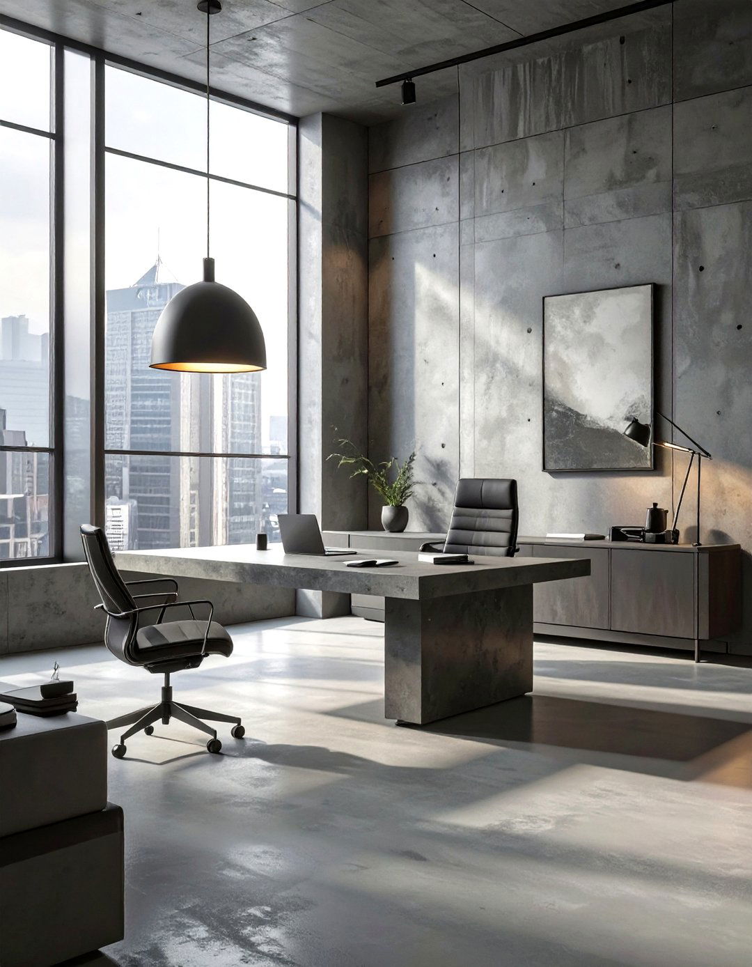 The Brutalist Inspired Office - 30 masculine office ideas