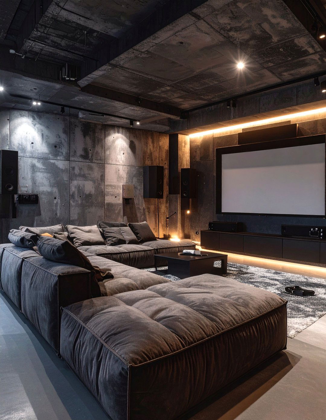 The Brutalist Media Room - 30 brutalism interior design ideas