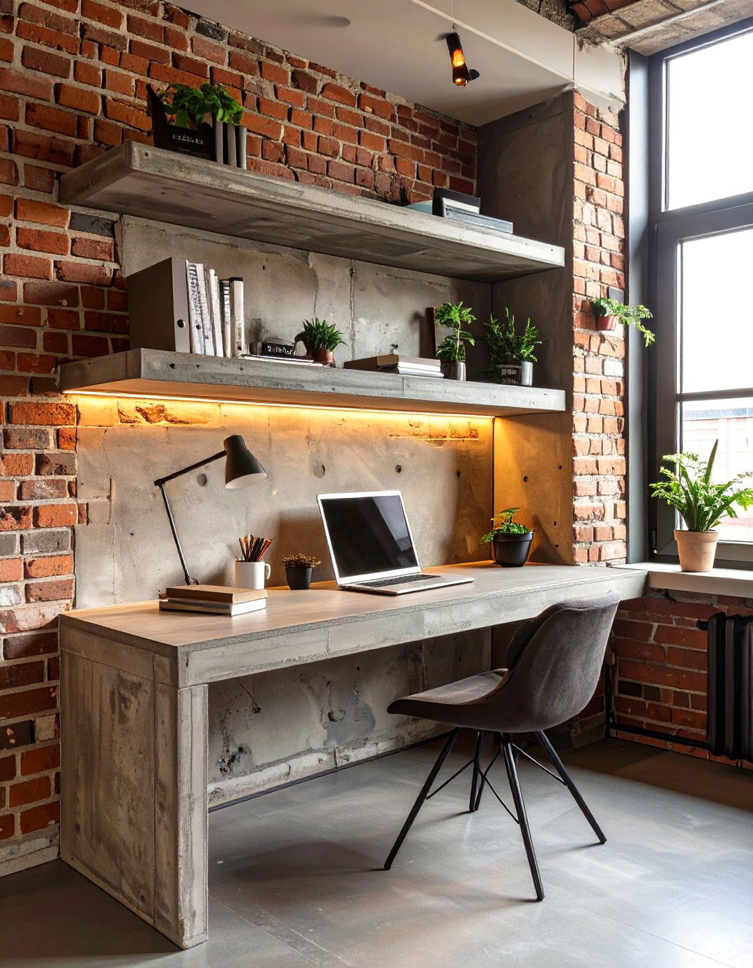 The Brutalist Study Nook - 30 brutalism interior design ideas