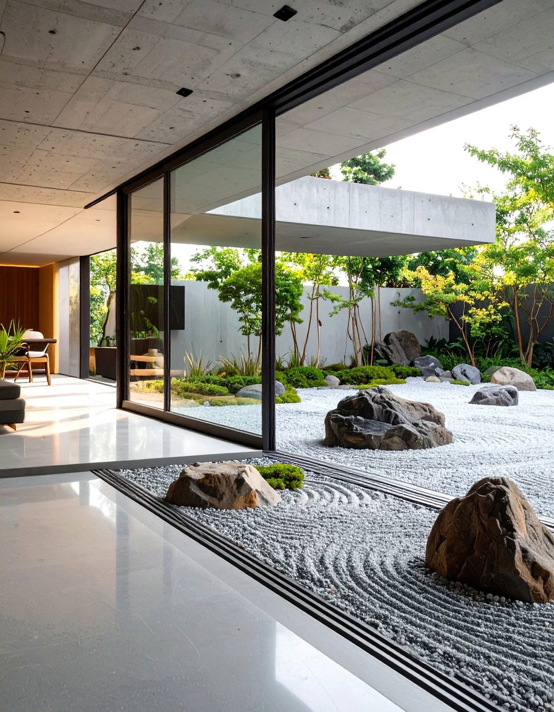 The Brutalist Zen Garden Transition - 30 brutalism interior design ideas