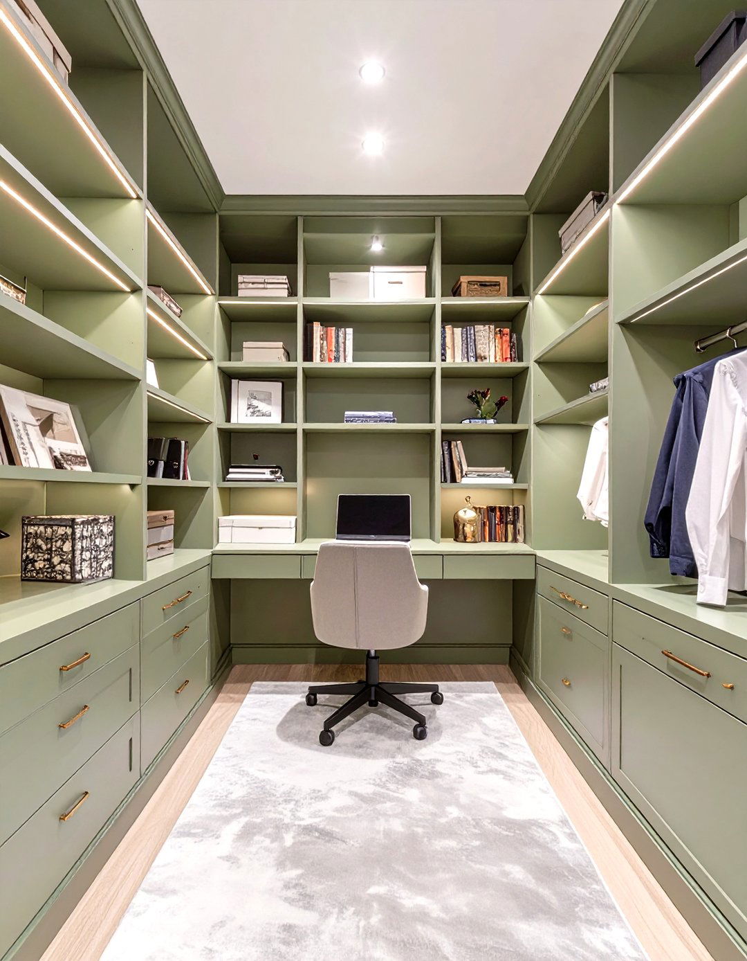 The Built In Library Cloffice - 30 closet office ideas